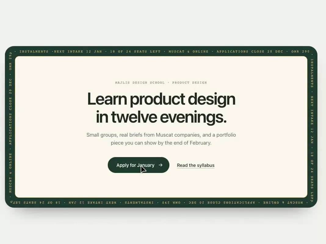 Harbour (light) theme ticker CTA preview