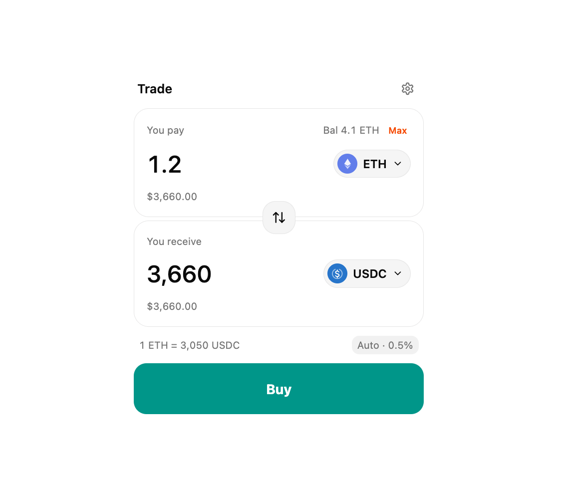 Swap modal preview