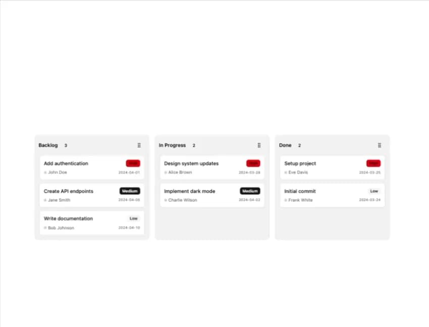 Dynamic column and item overlay preview