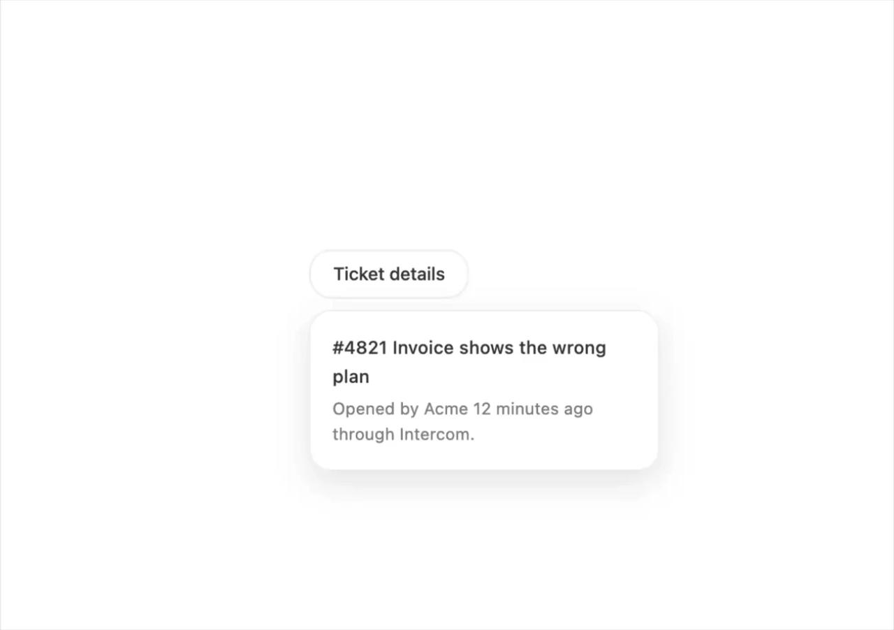 Ticket details popover preview