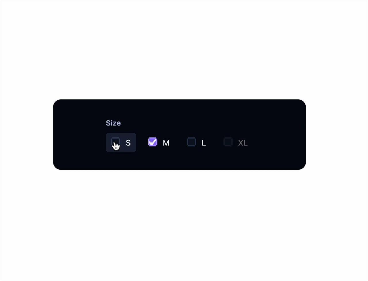 Horizontal checkbox group preview