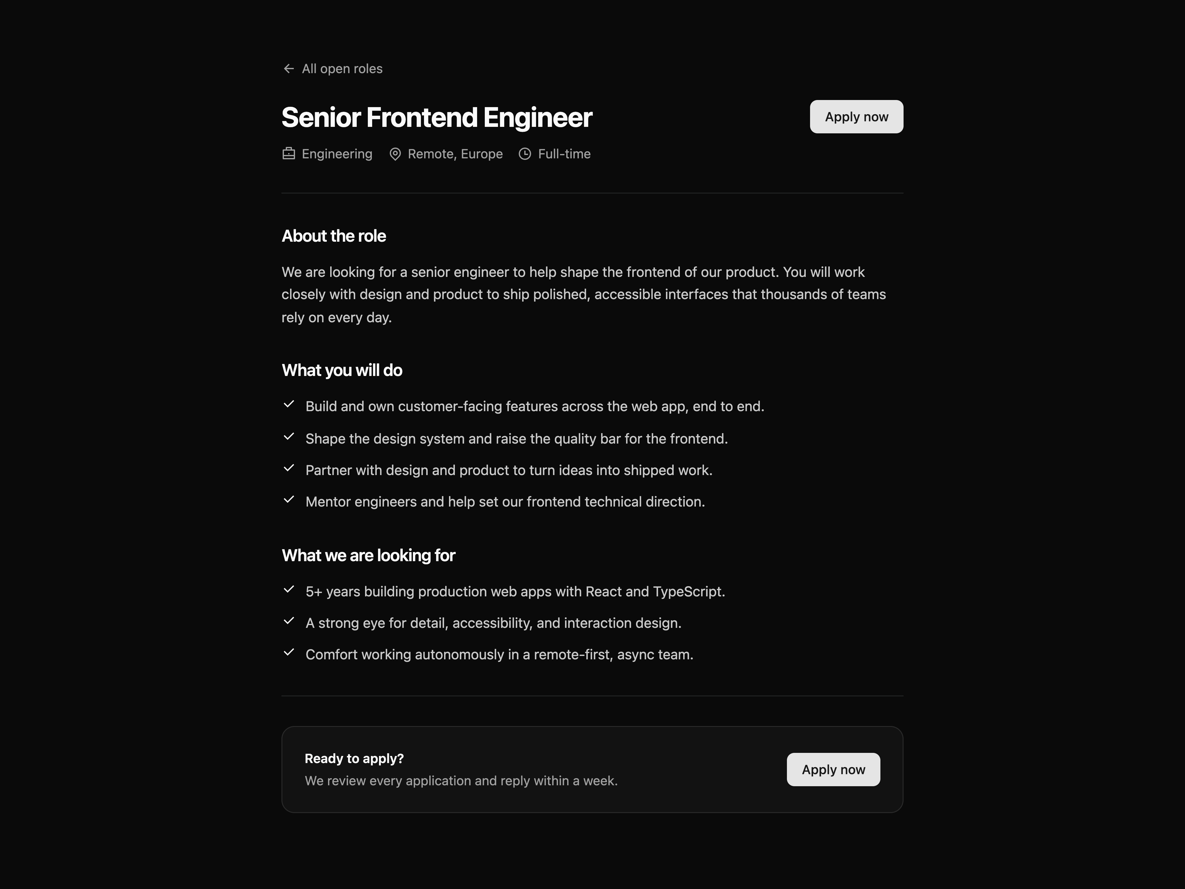 Job Posting Detail Page