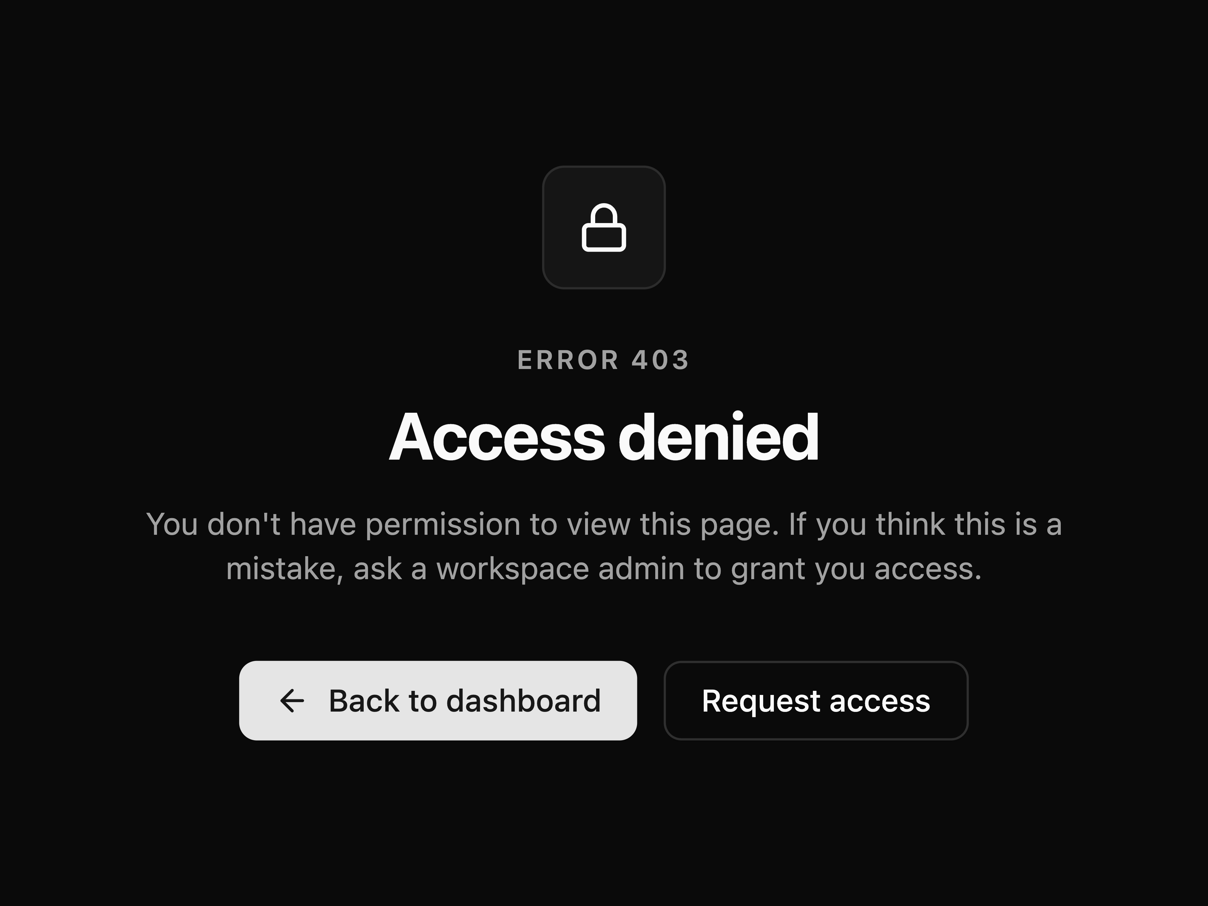 Access Denied Error Page