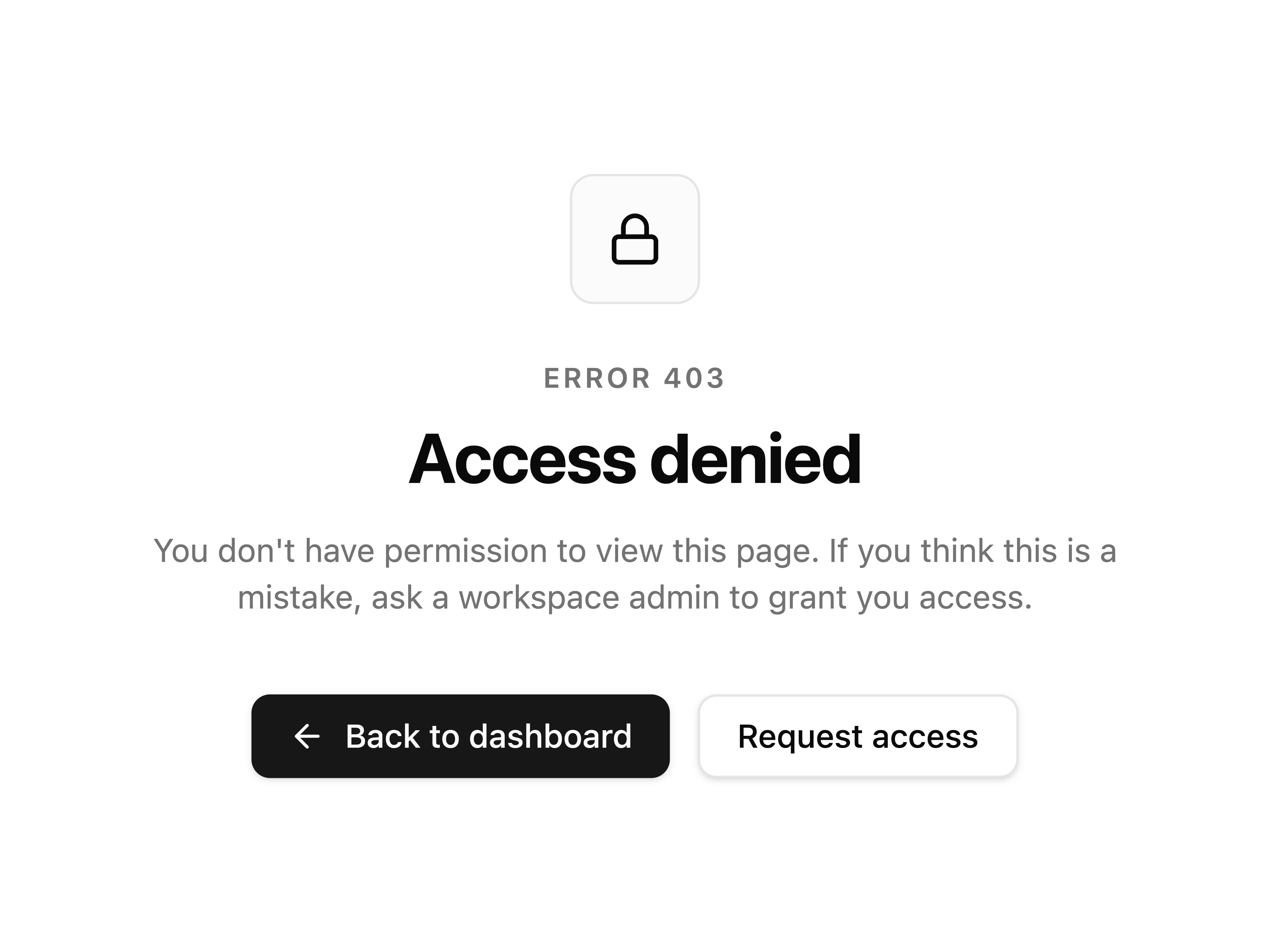Access Denied Error Page