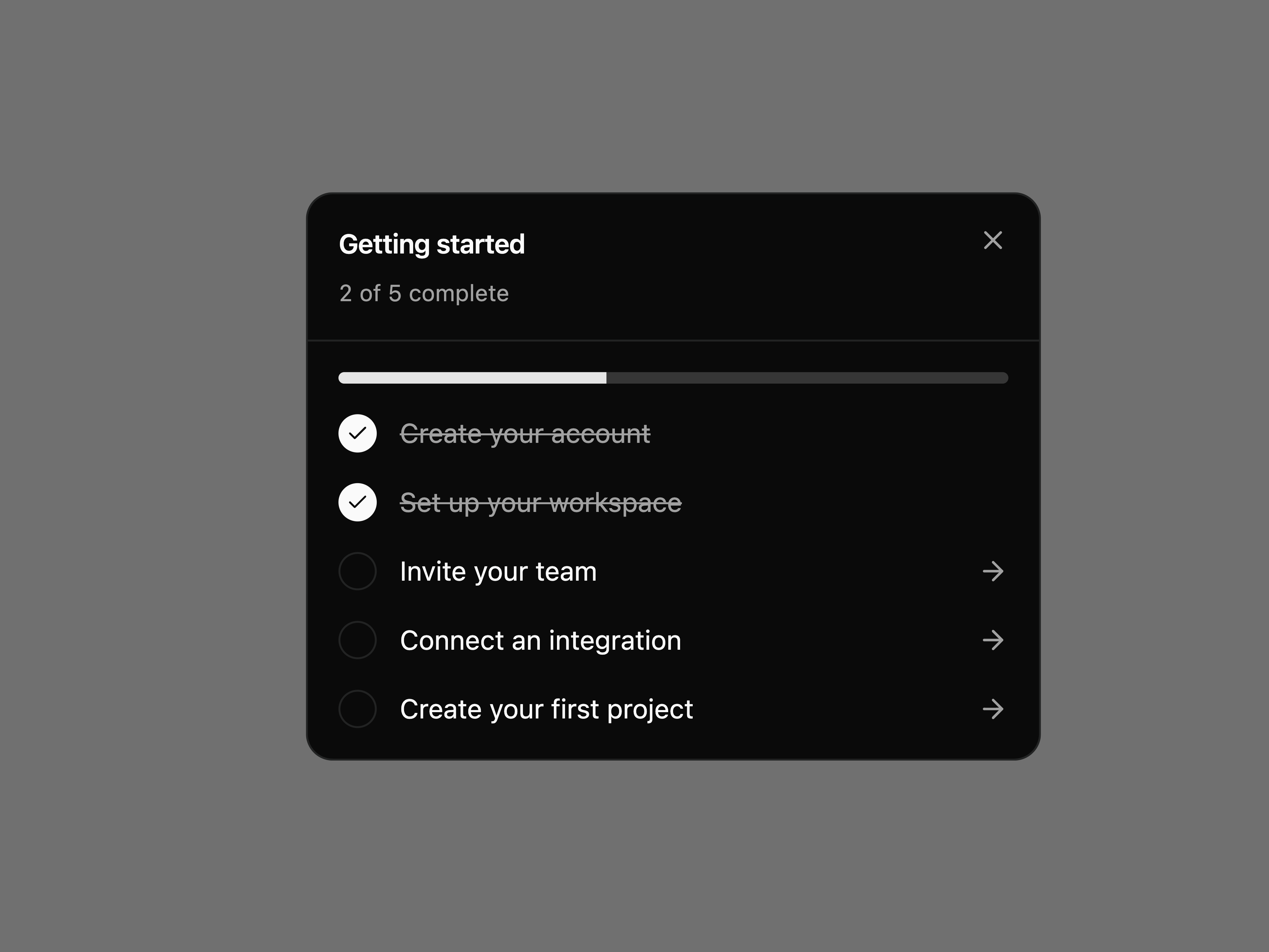Getting Started Widget