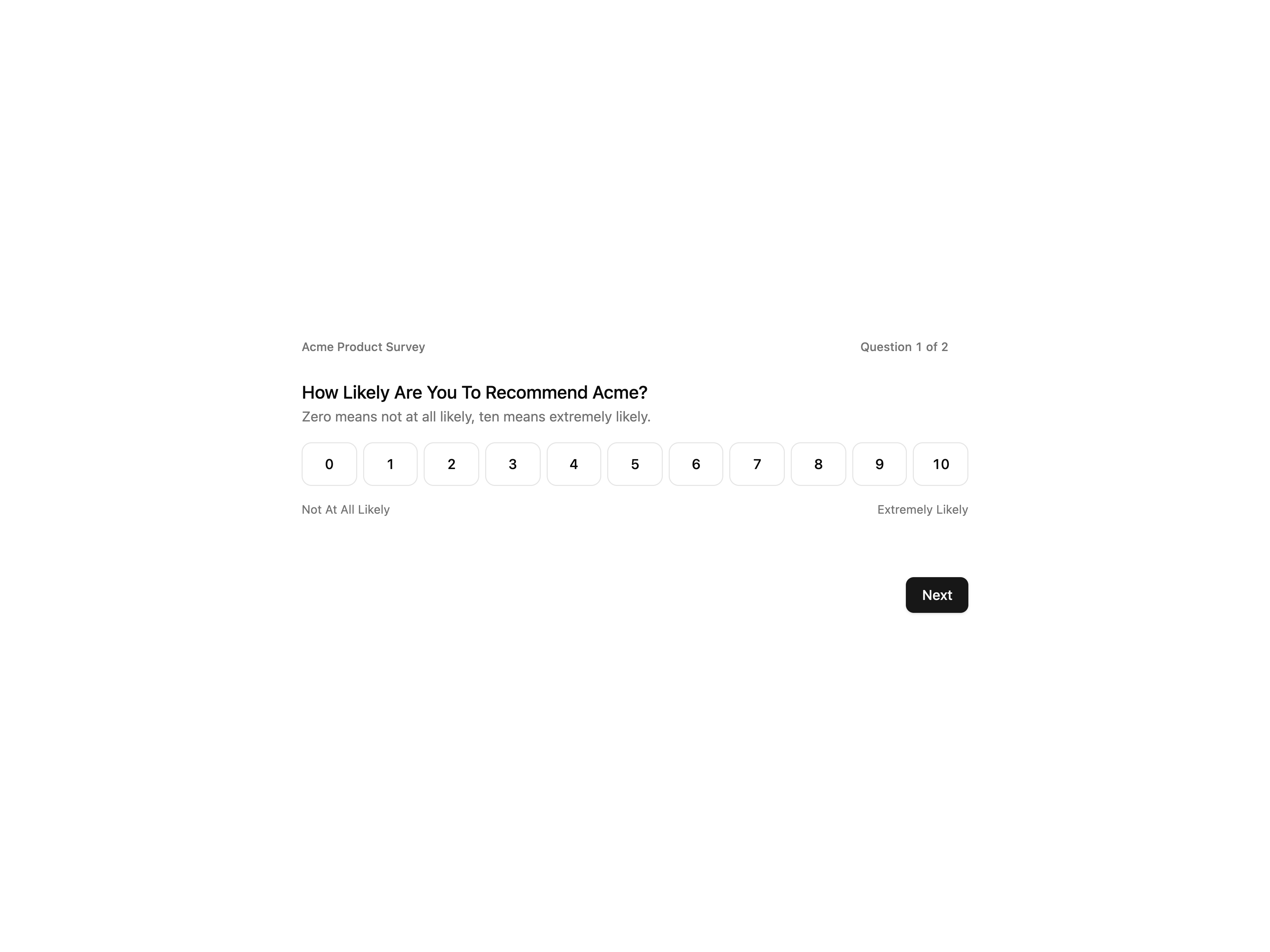 Net Promoter Score Survey