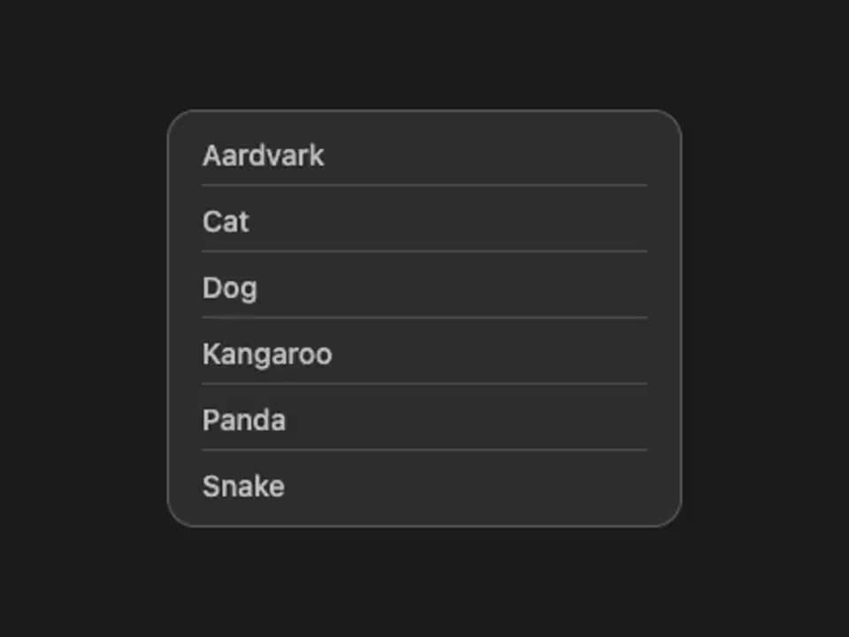 React Aria ListBox