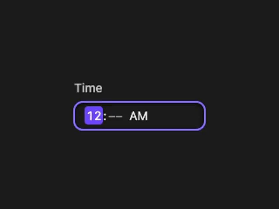 React Aria TimeField