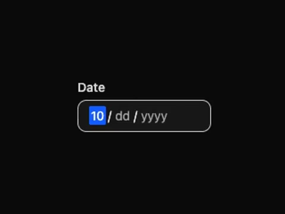React Aria DateField