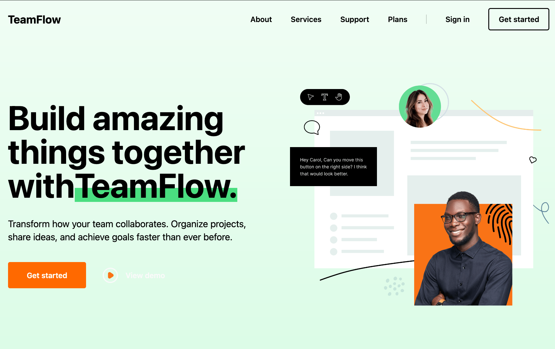 Collaborative Workspace Hero Section