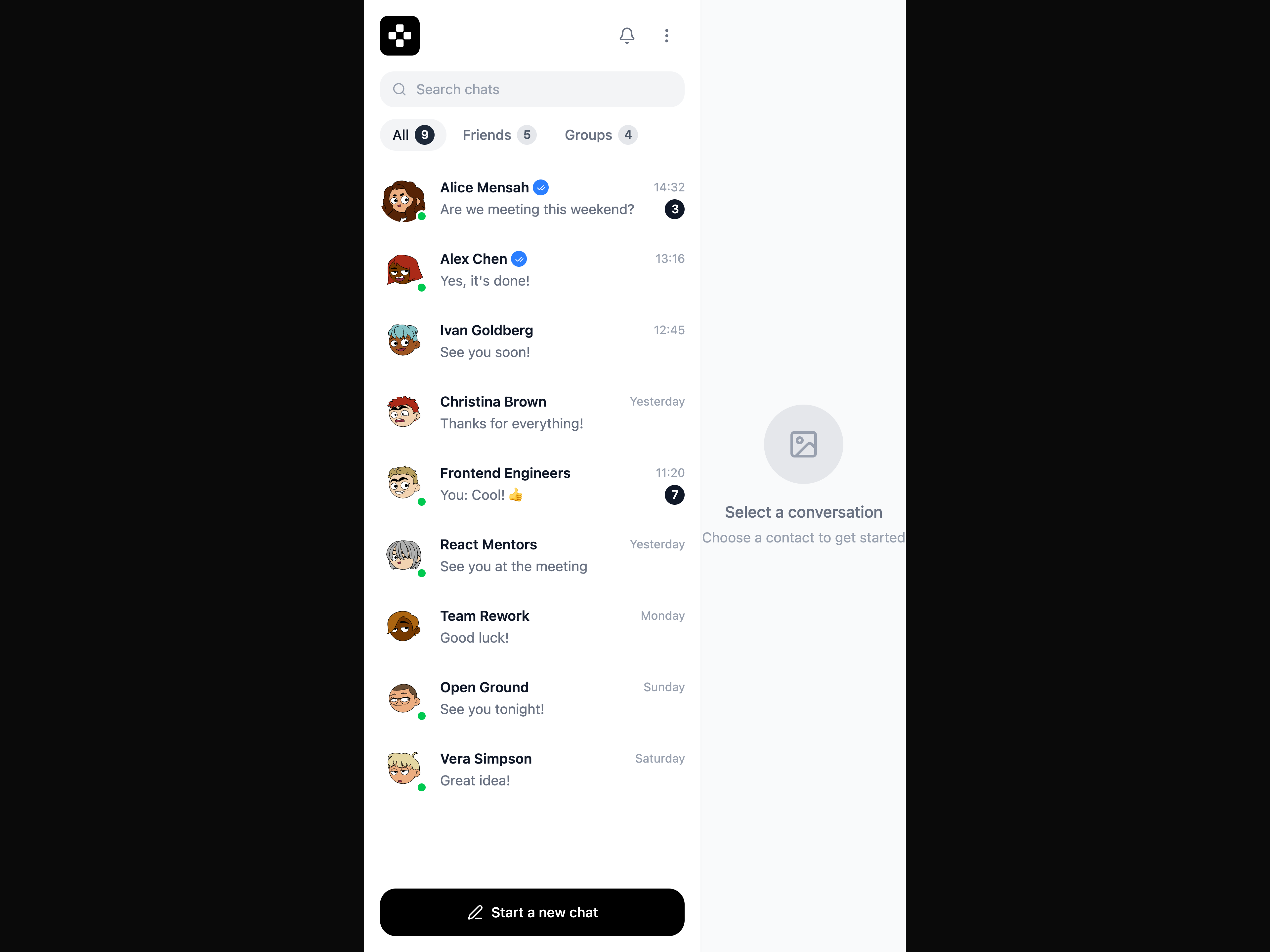 Dashboard Chat App