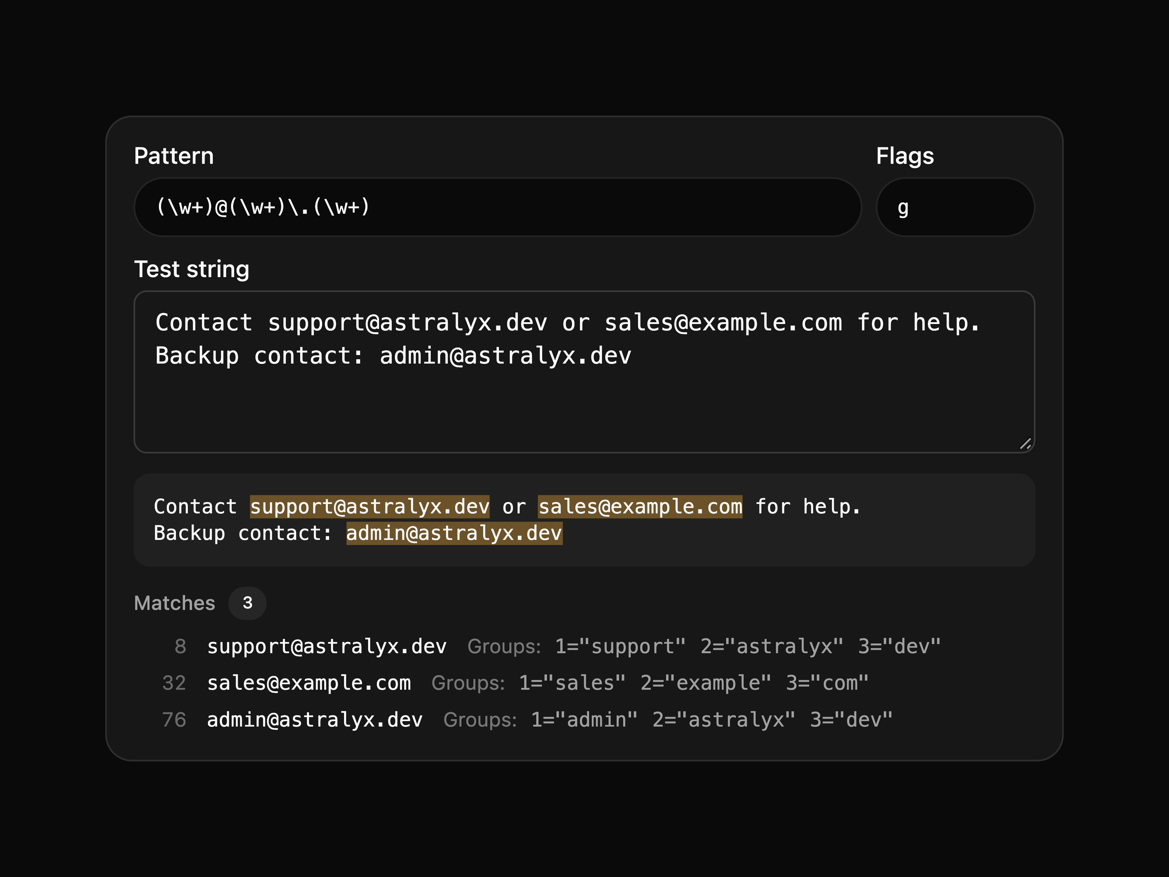 Regex Tester