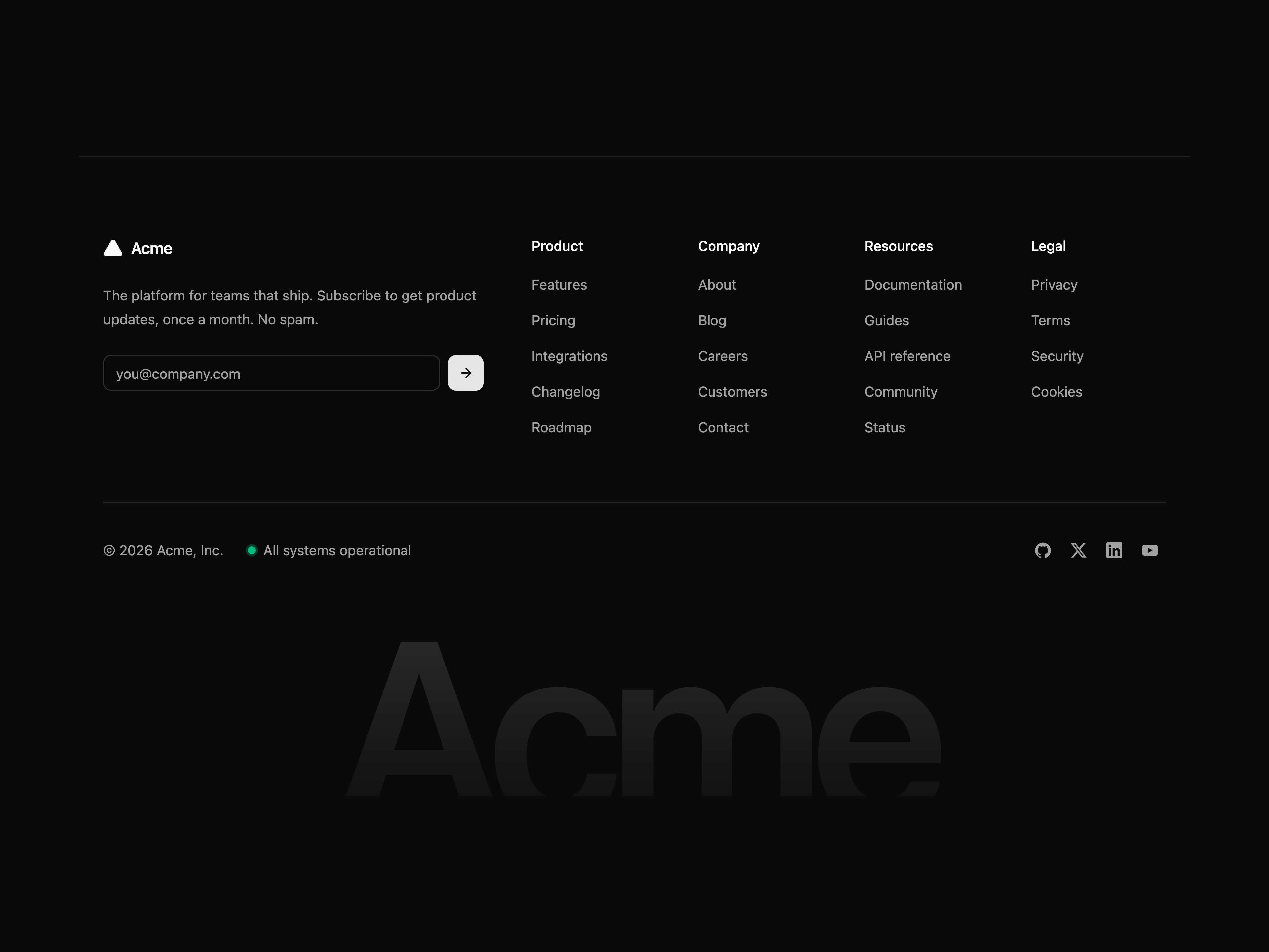 Footer With Newsletter