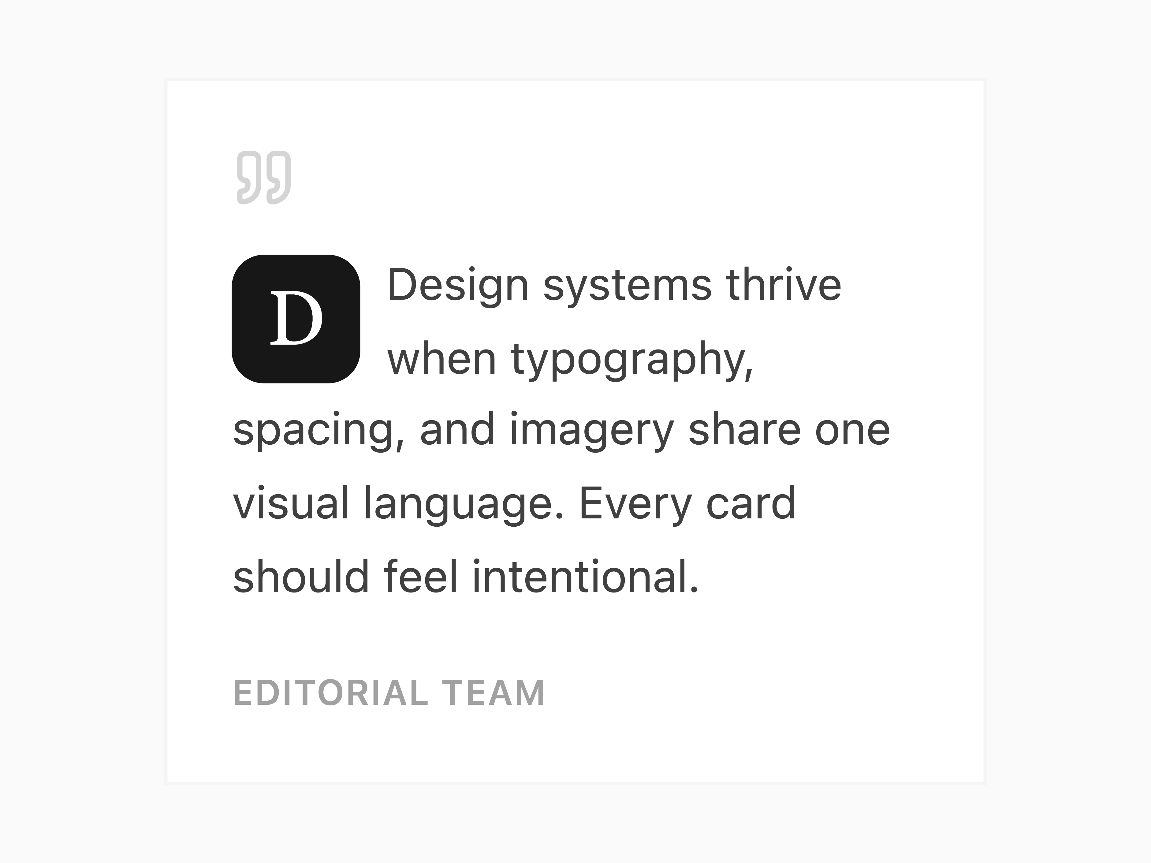 Drop Cap Editorial Card