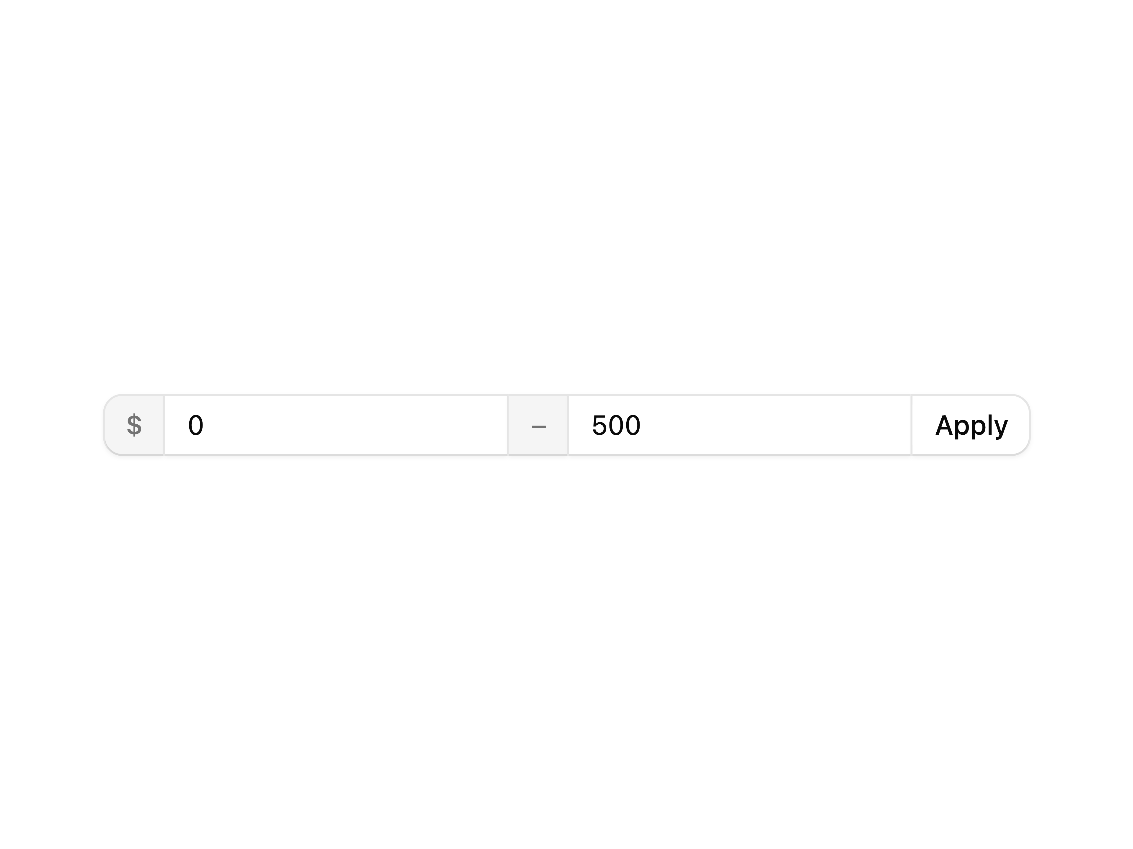 Price Range Input Group