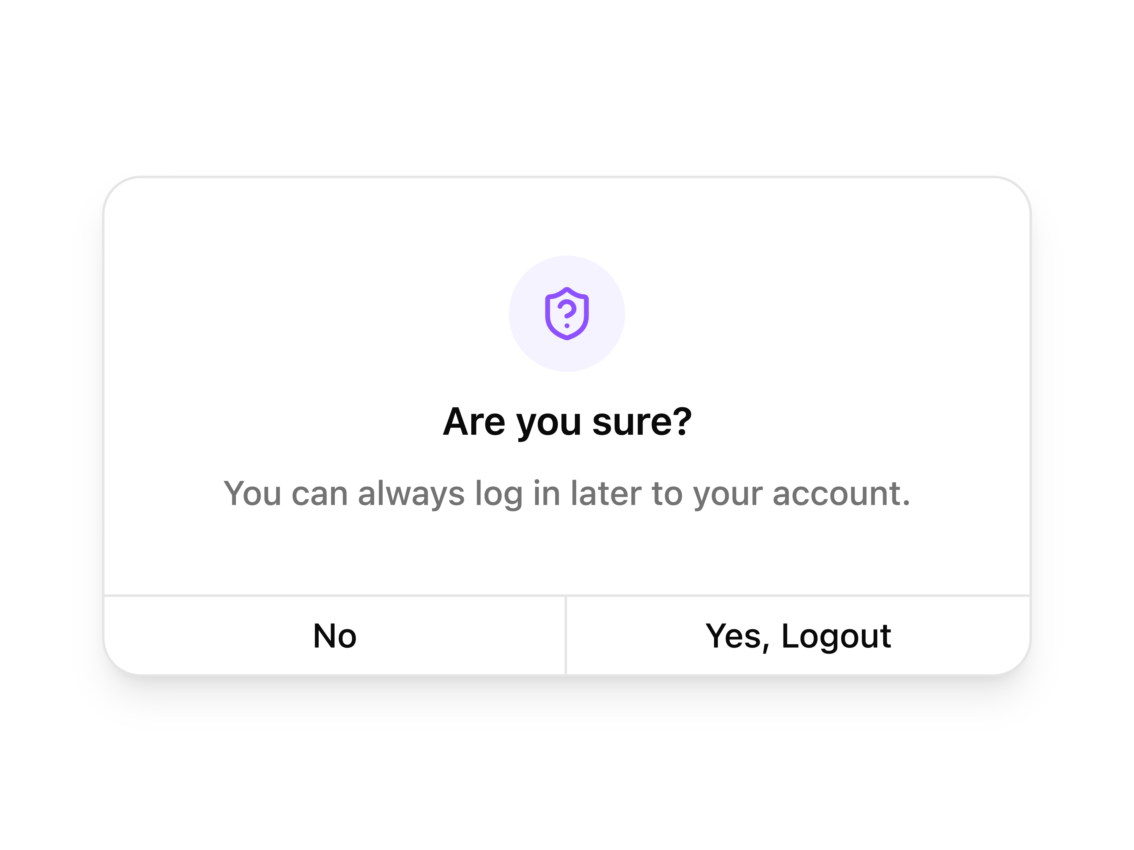 Logout Confirmation Dialog