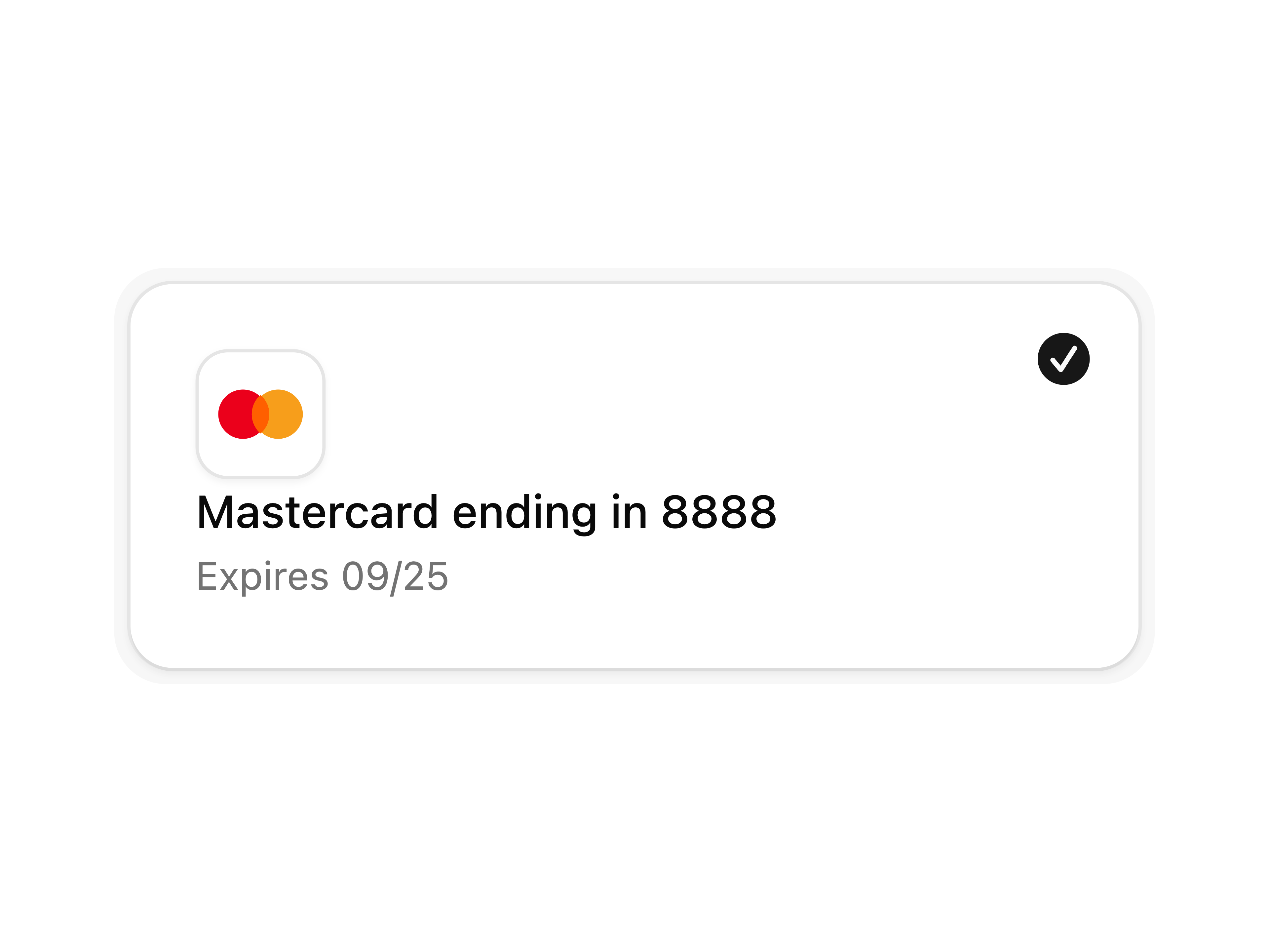 Payment Method Card Checkbox