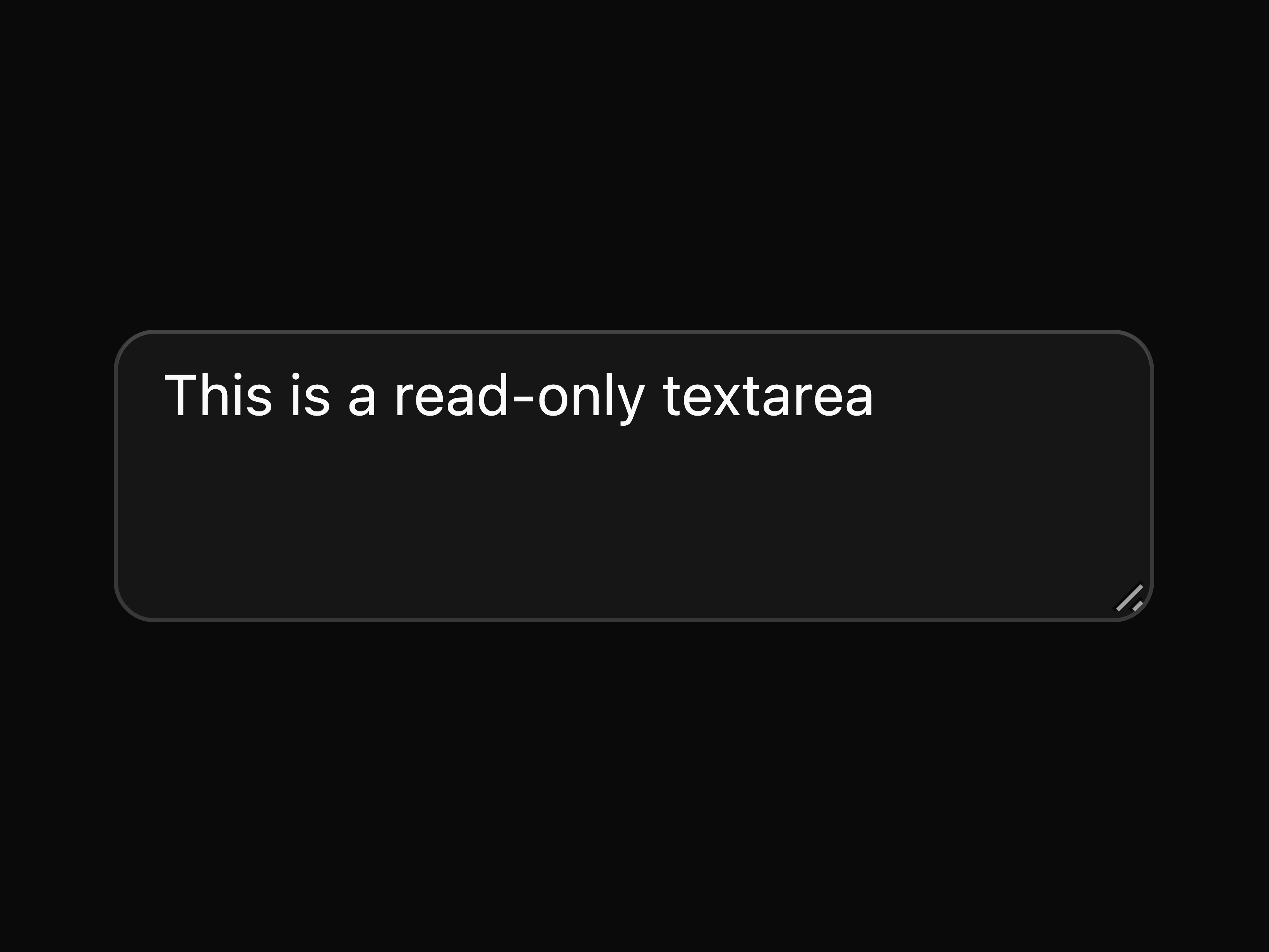 Read Only Textarea