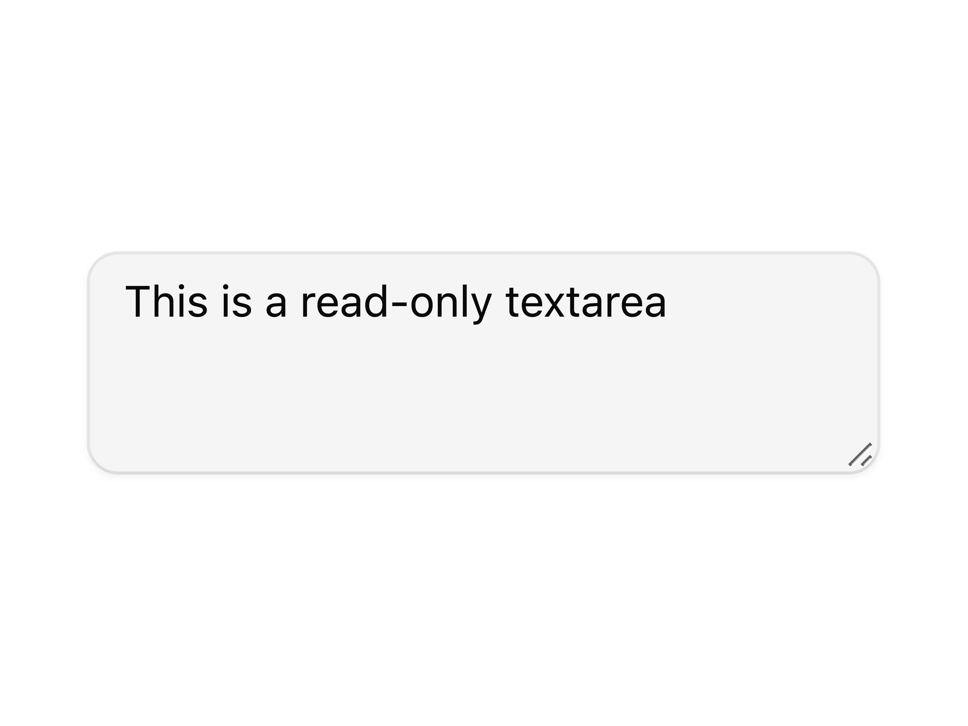 Read Only Textarea
