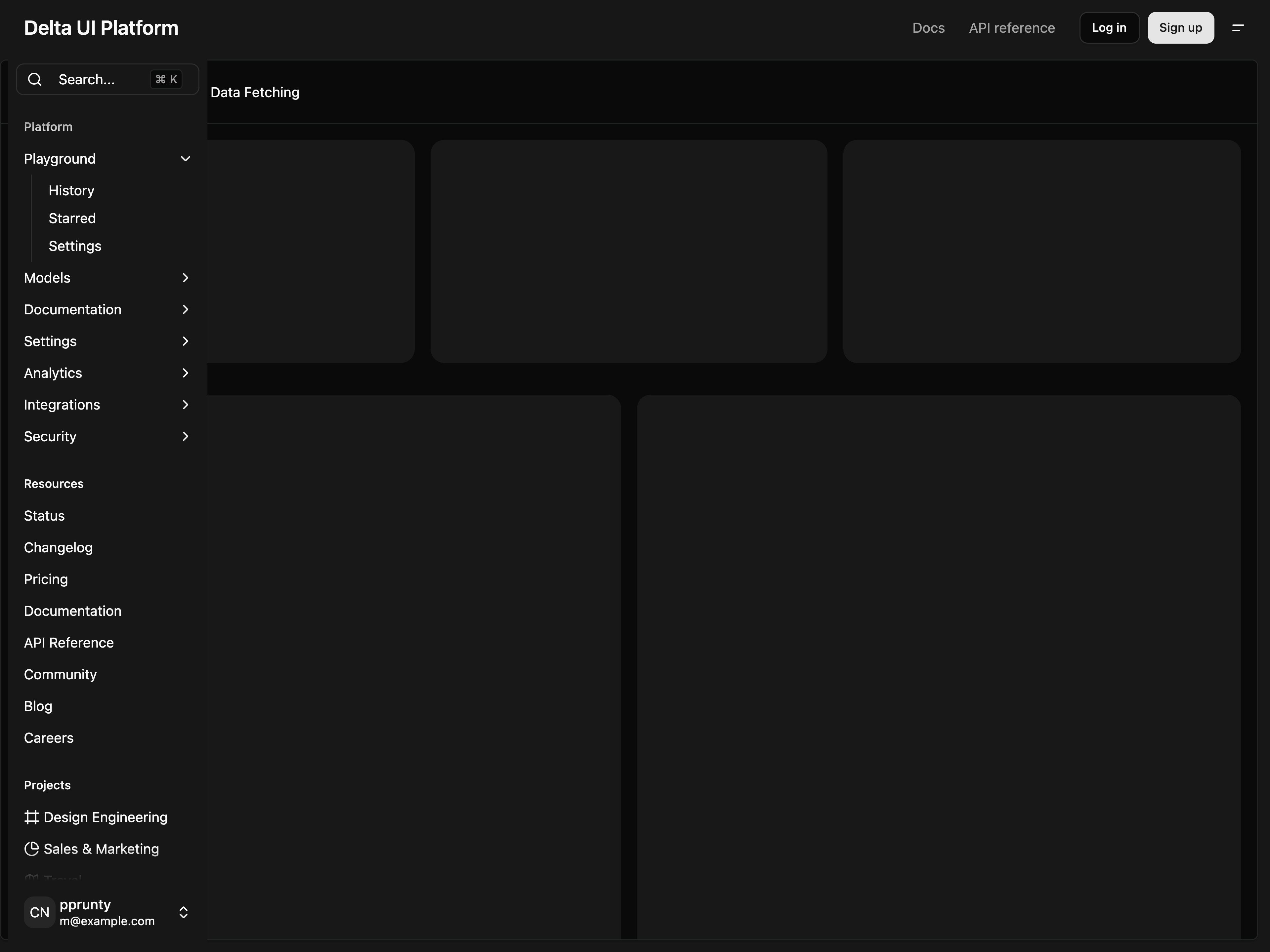 Admin Inset Layout
