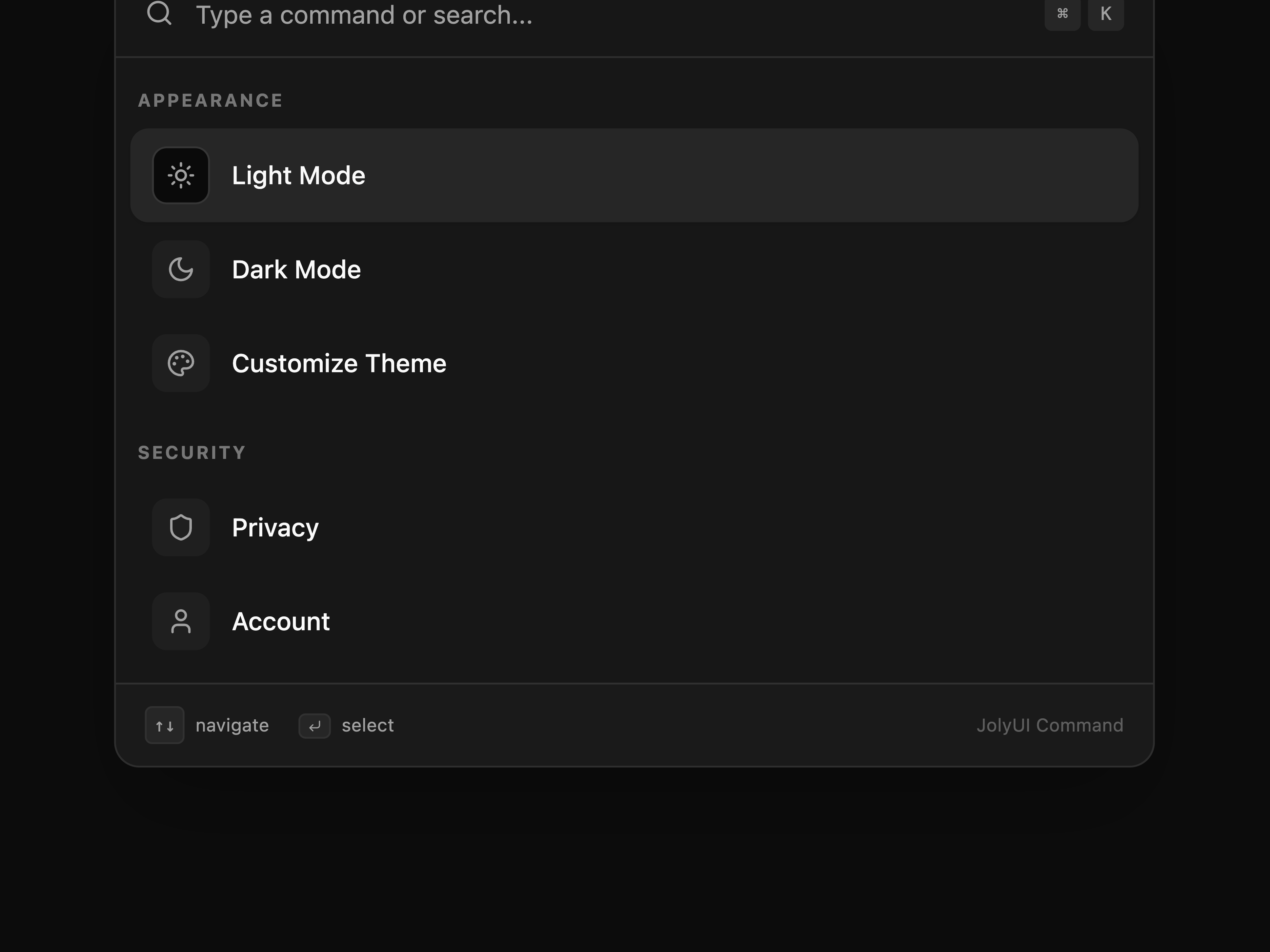 Command Palette