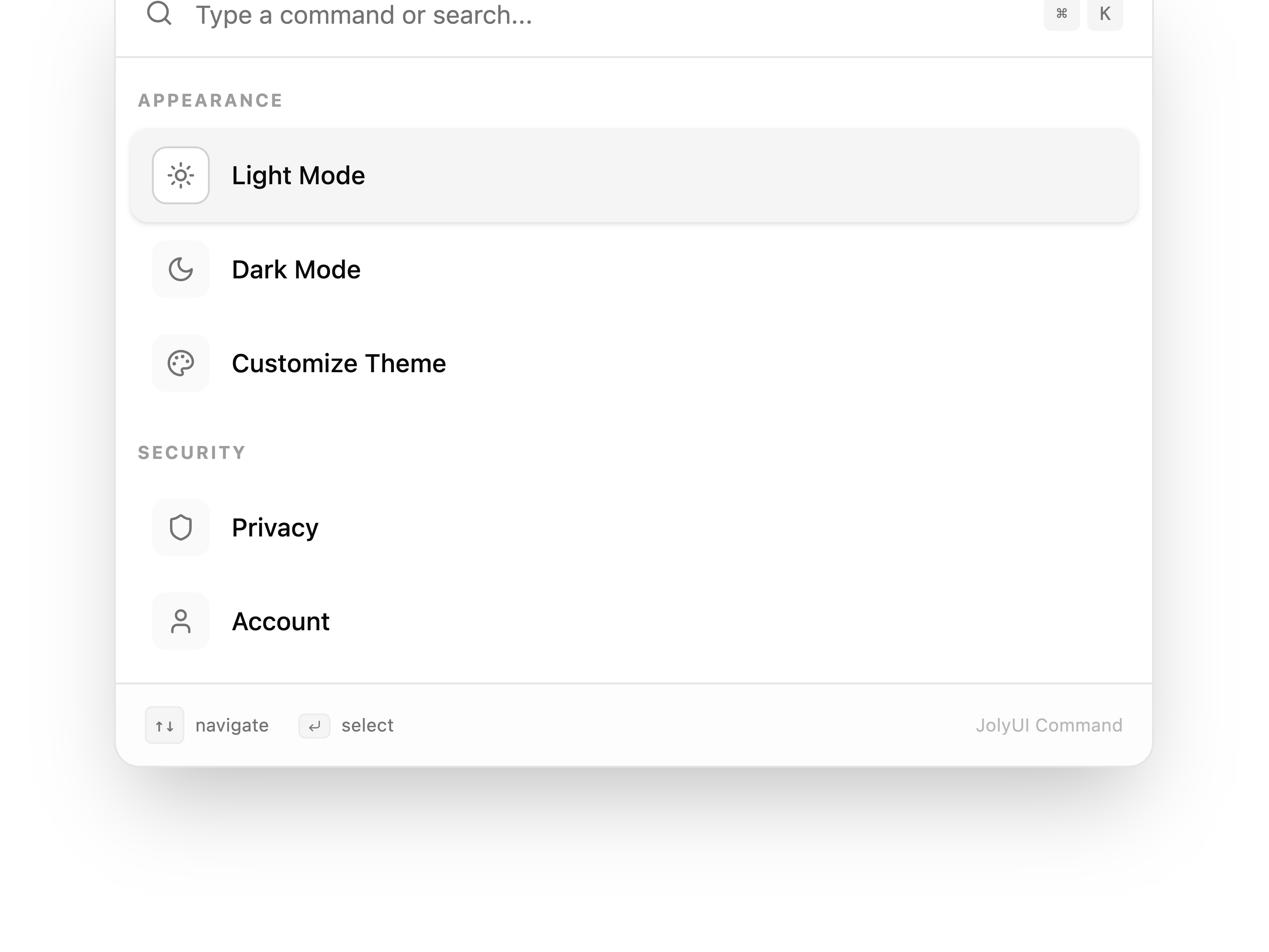 Command Palette