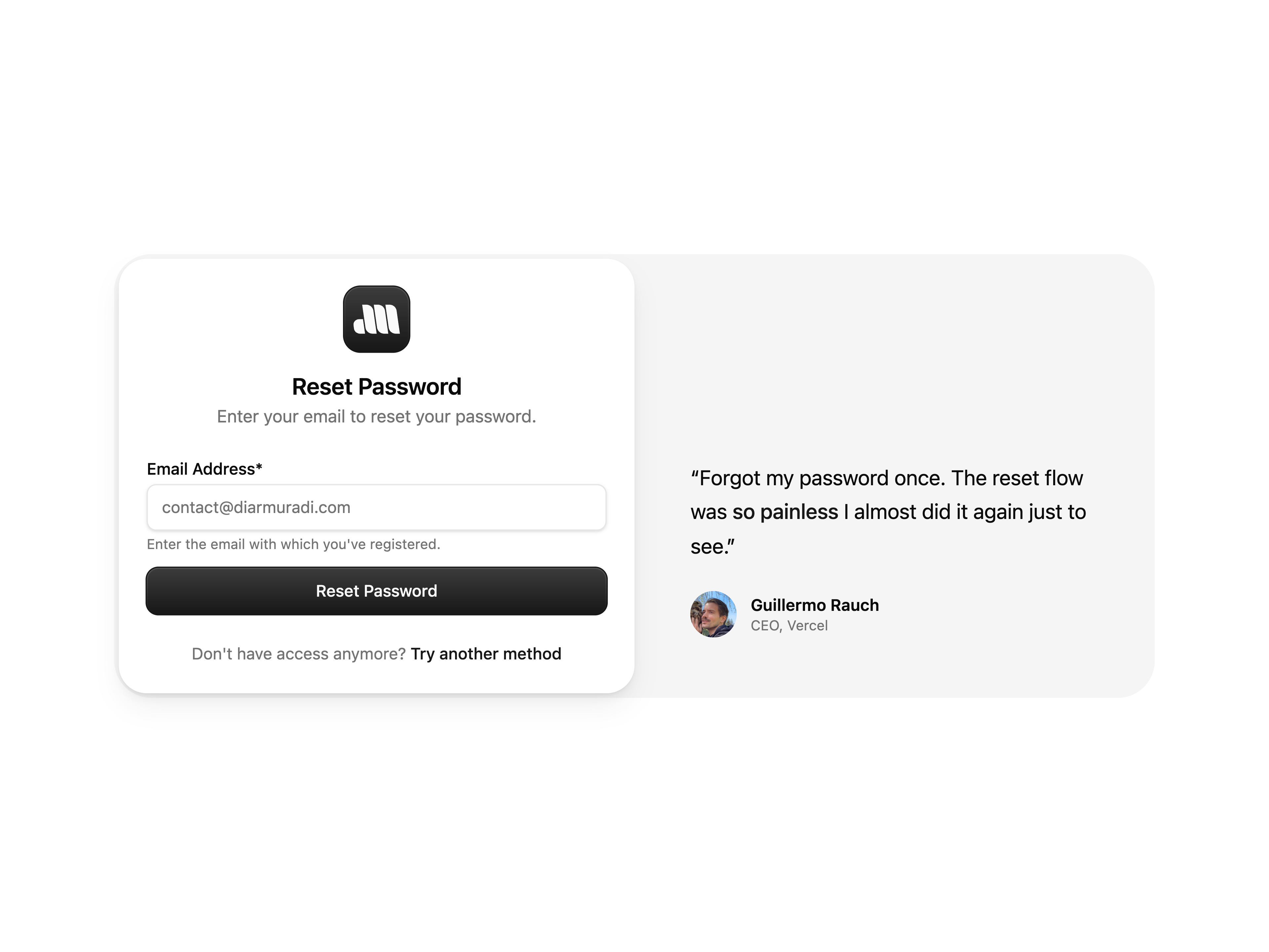 Reset Password Form