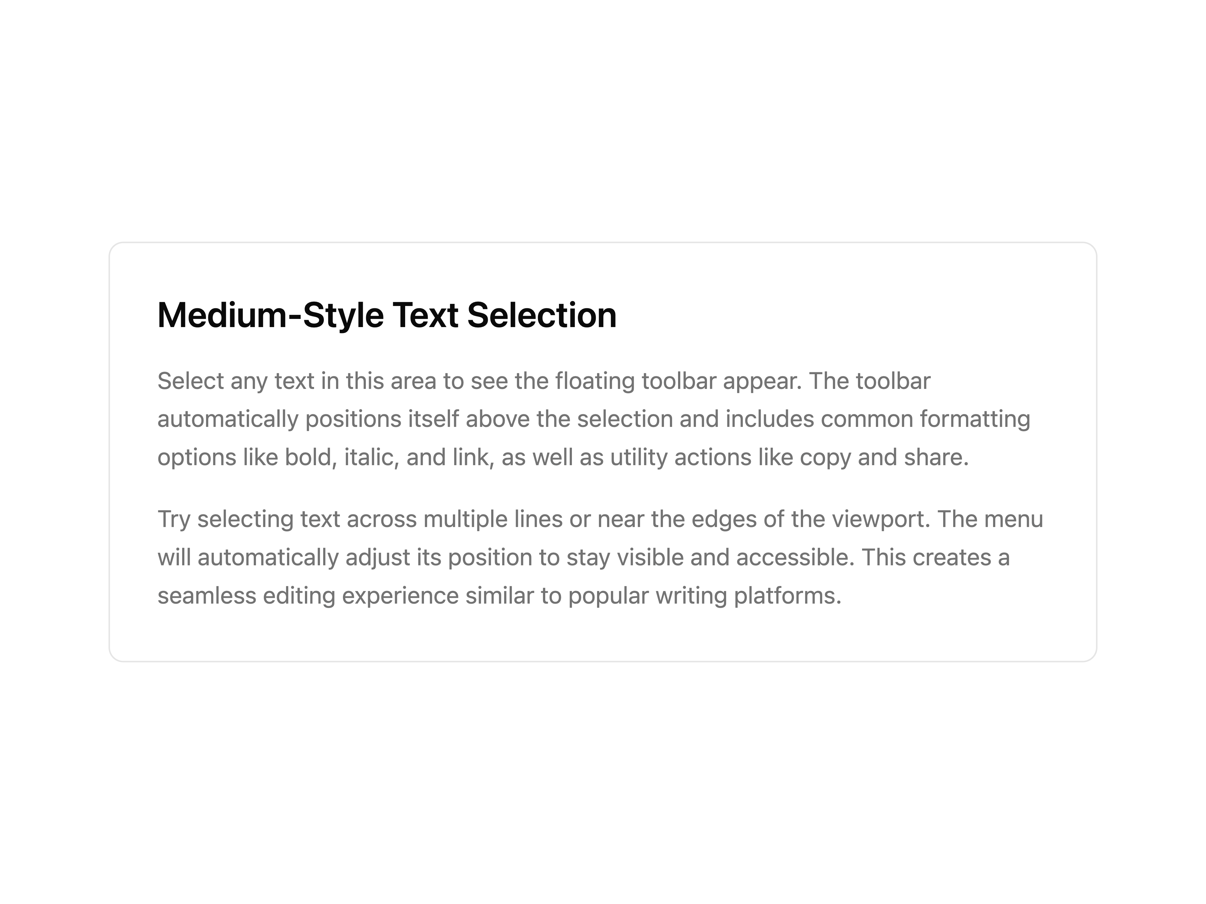 Selection Toolbar
