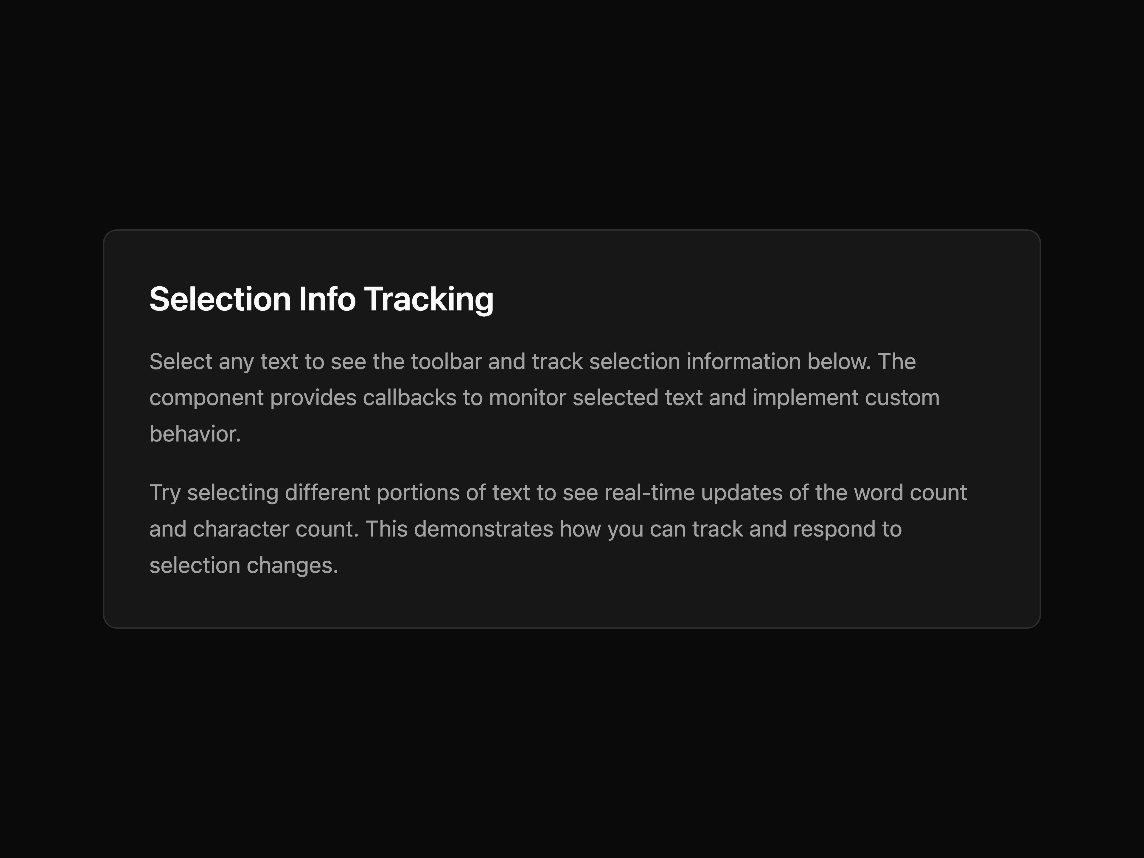 Selection Toolbar