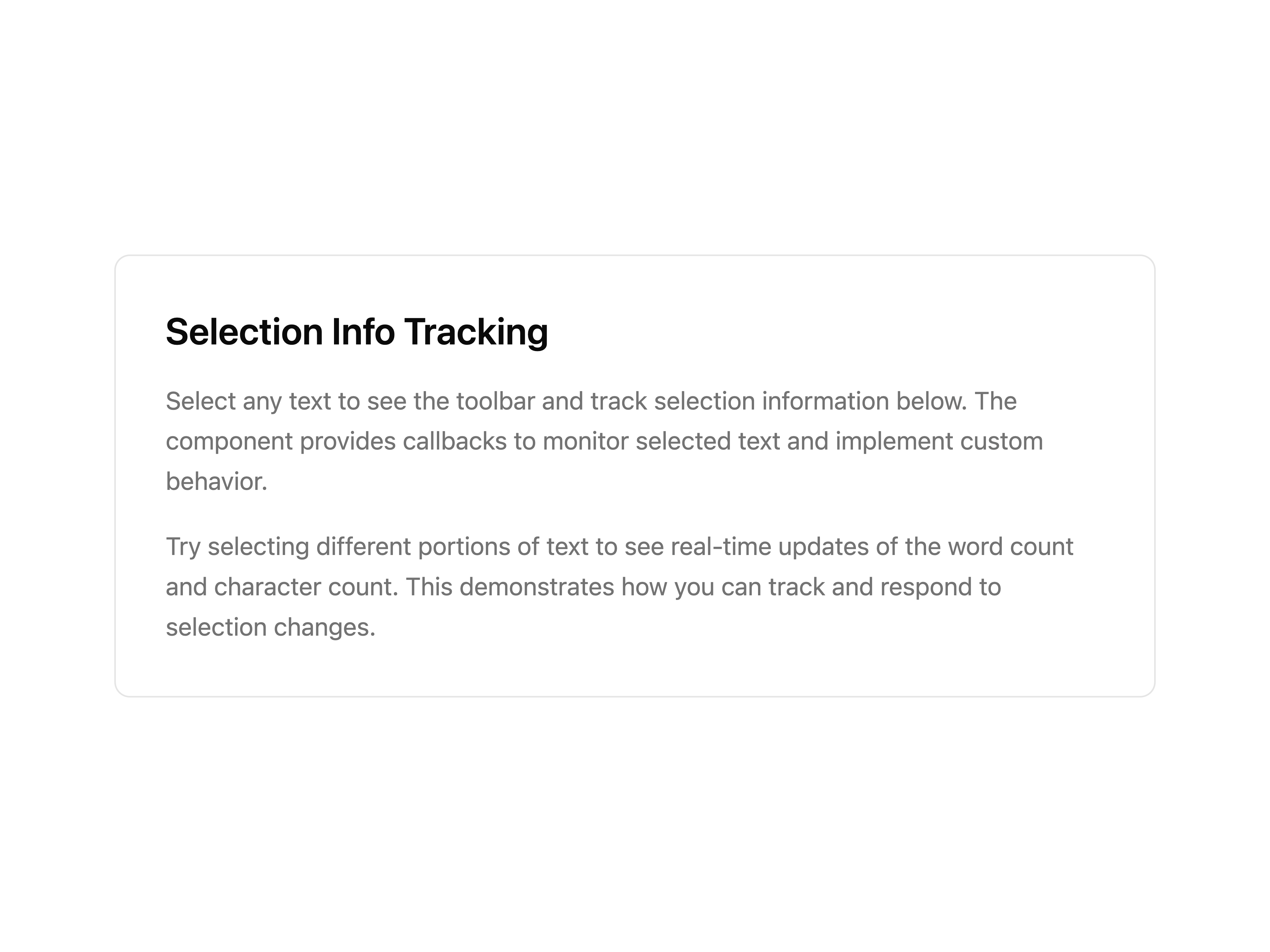 Selection Toolbar