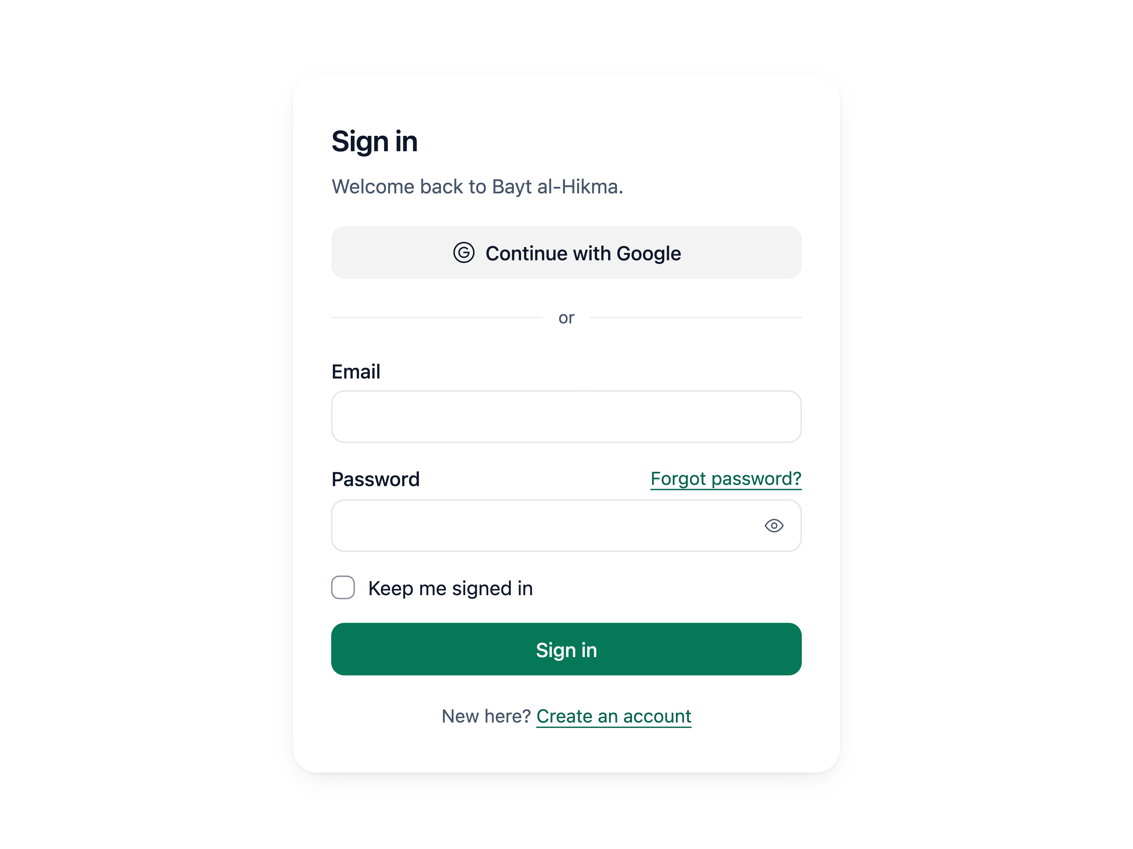 Sign In Auth Card