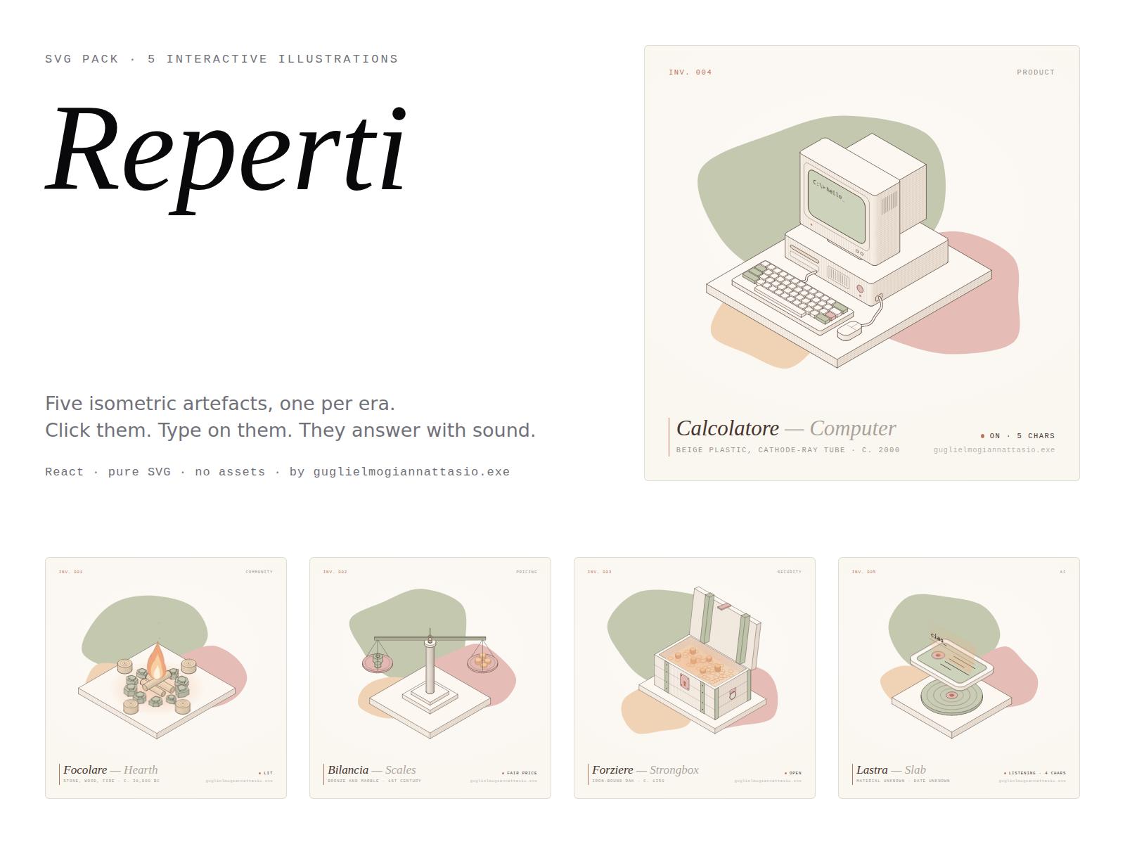 Reperti — Interactive Isometric SVG Pack