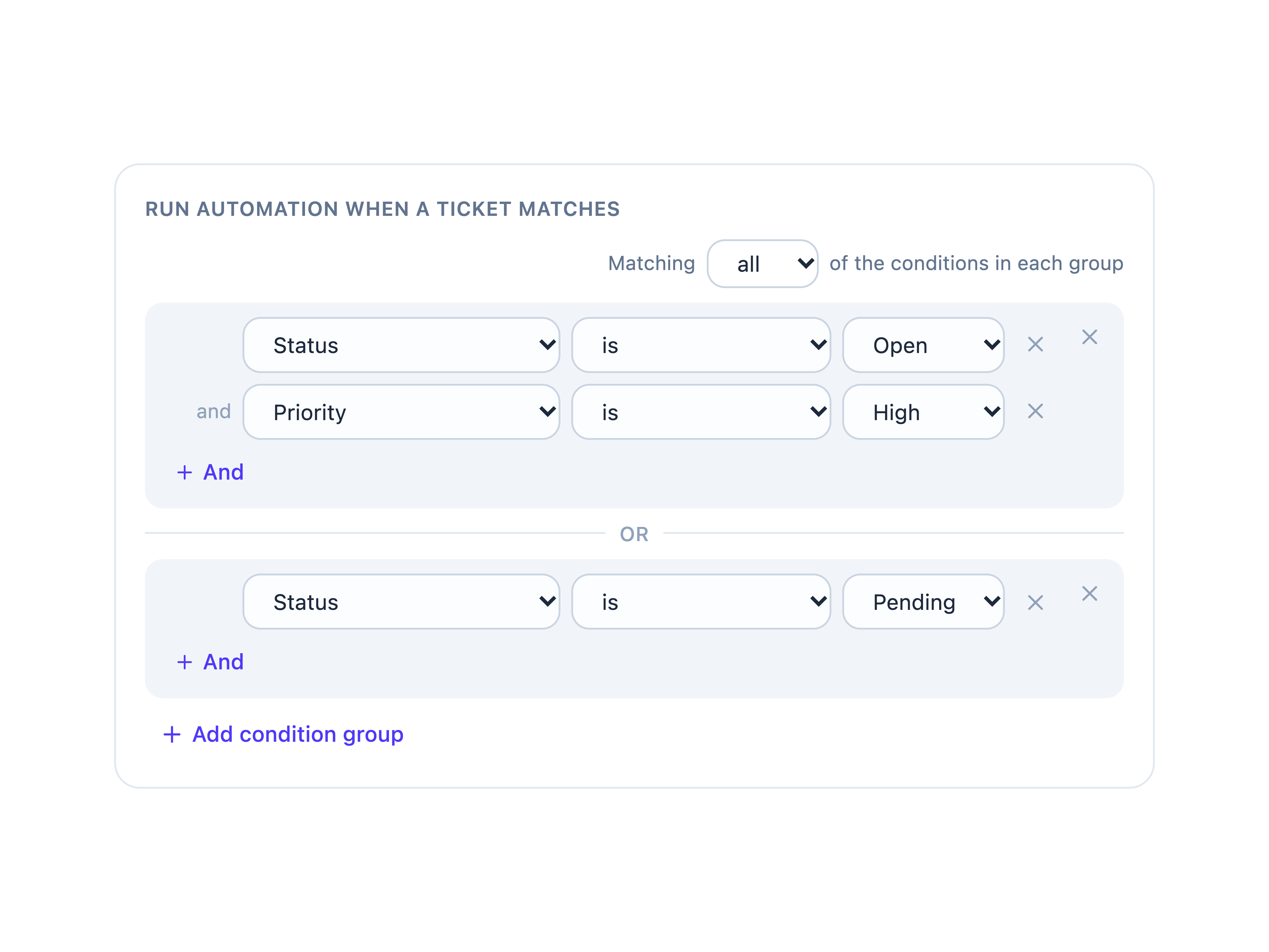 Condition Groups Builder