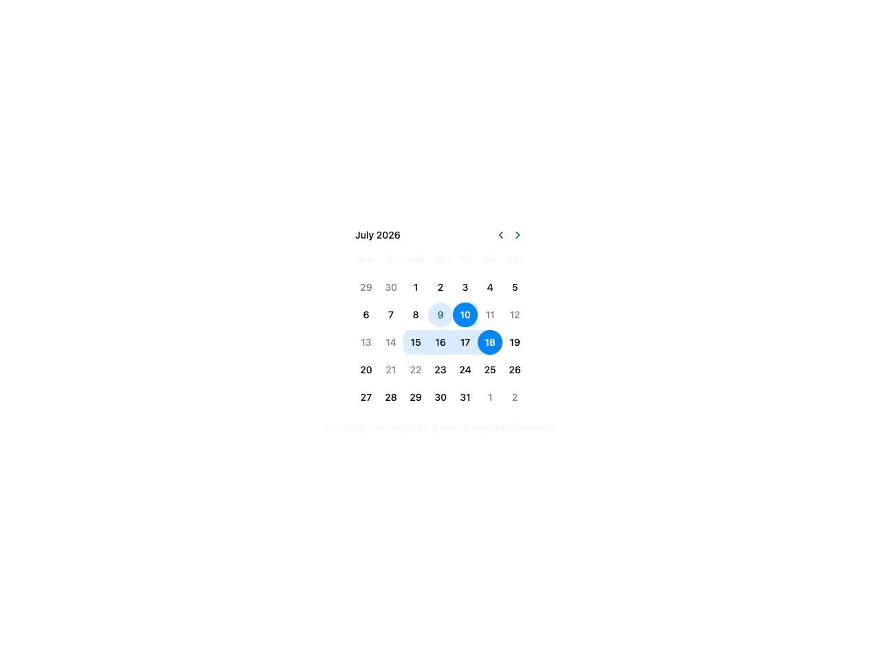 Range Calendar