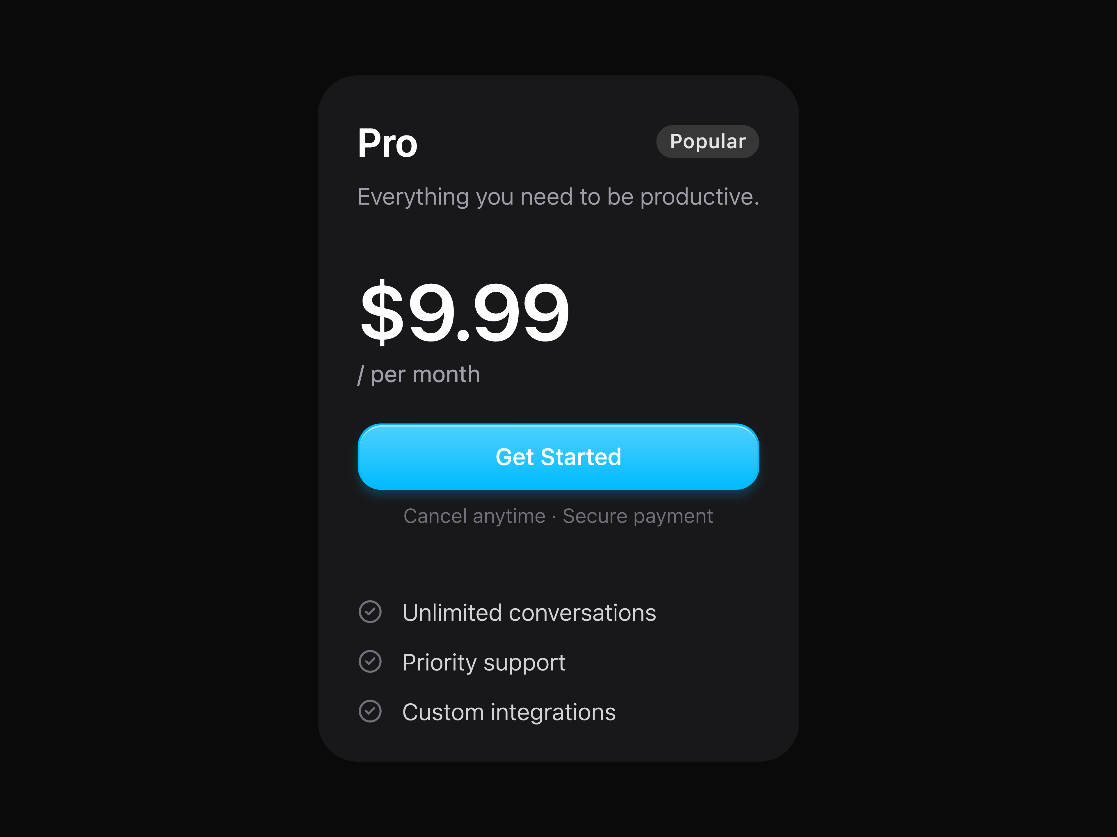 Pricing Card