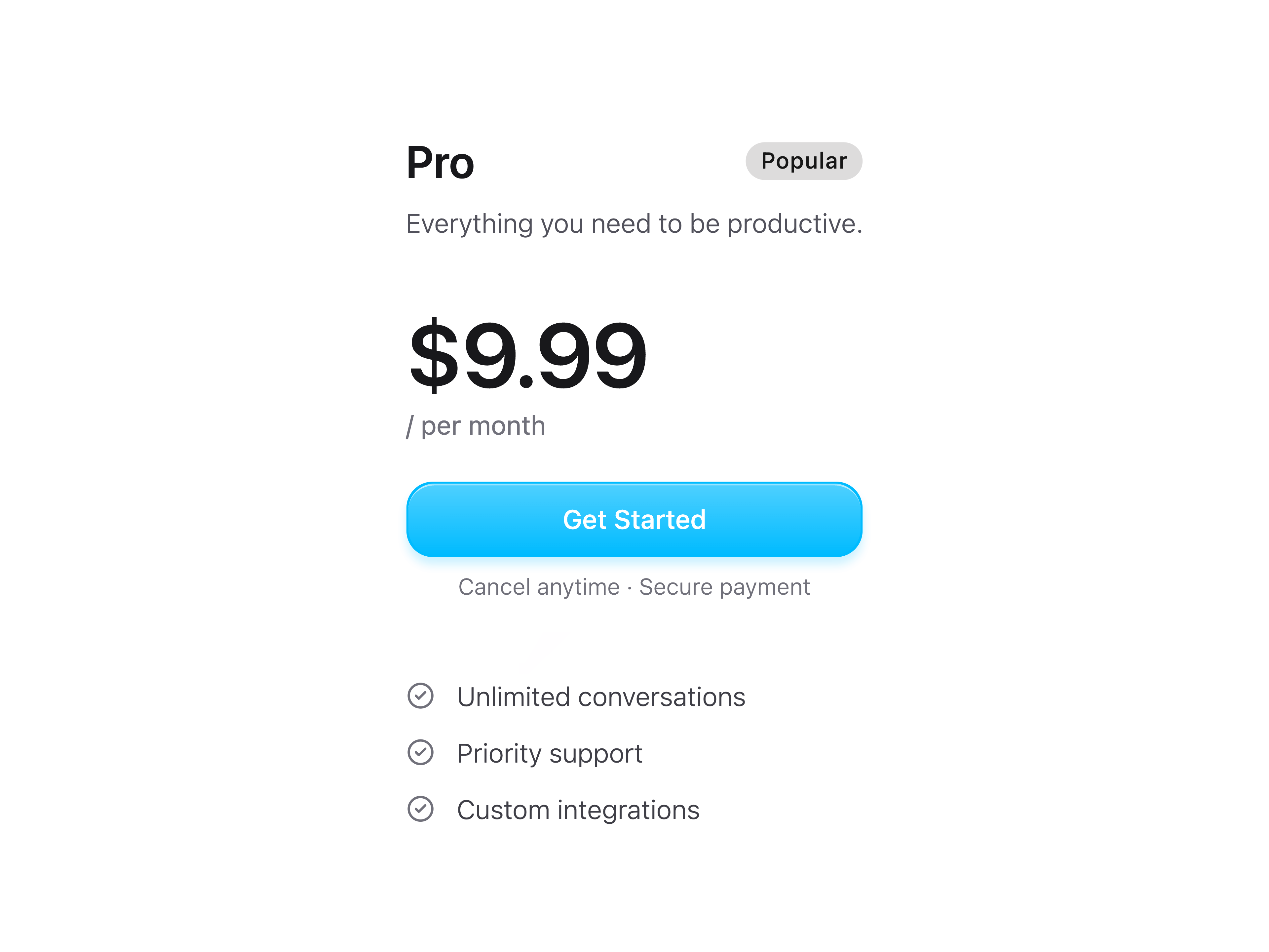 Pricing Card