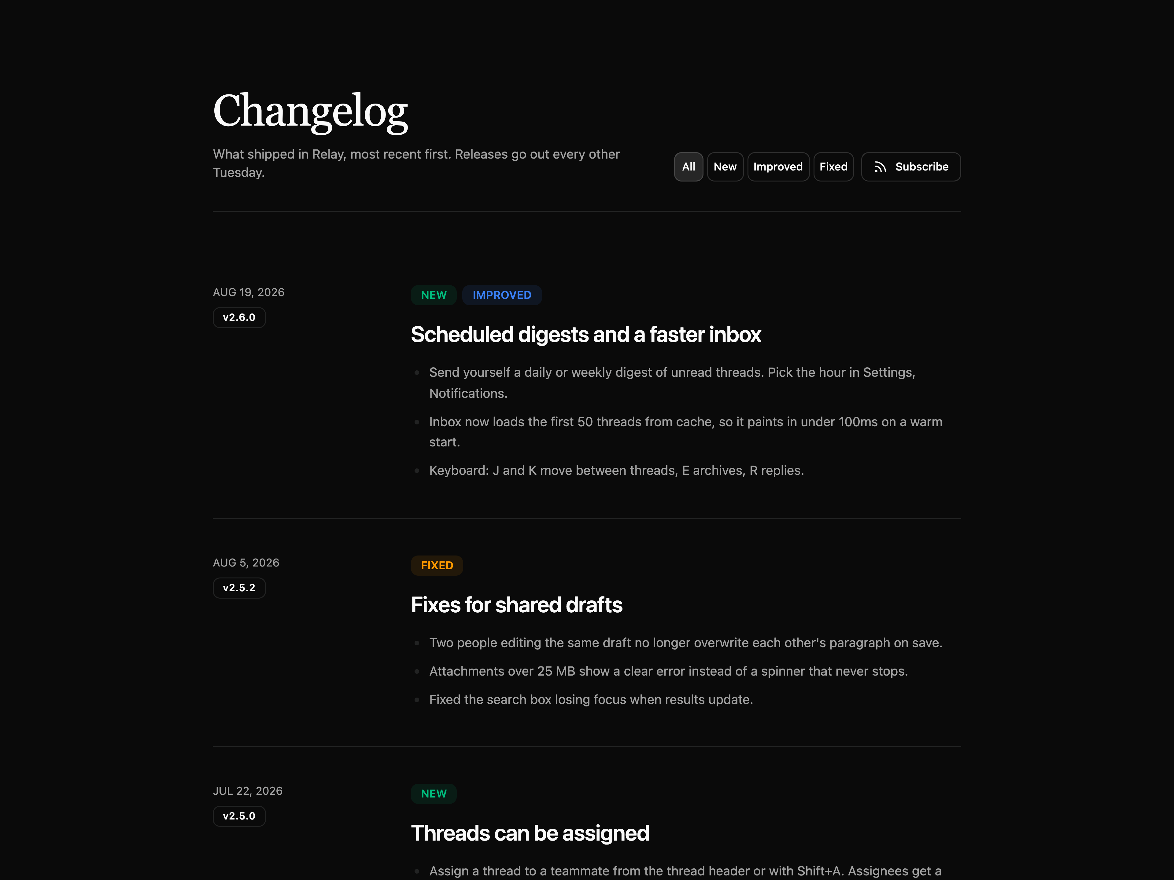 Changelog