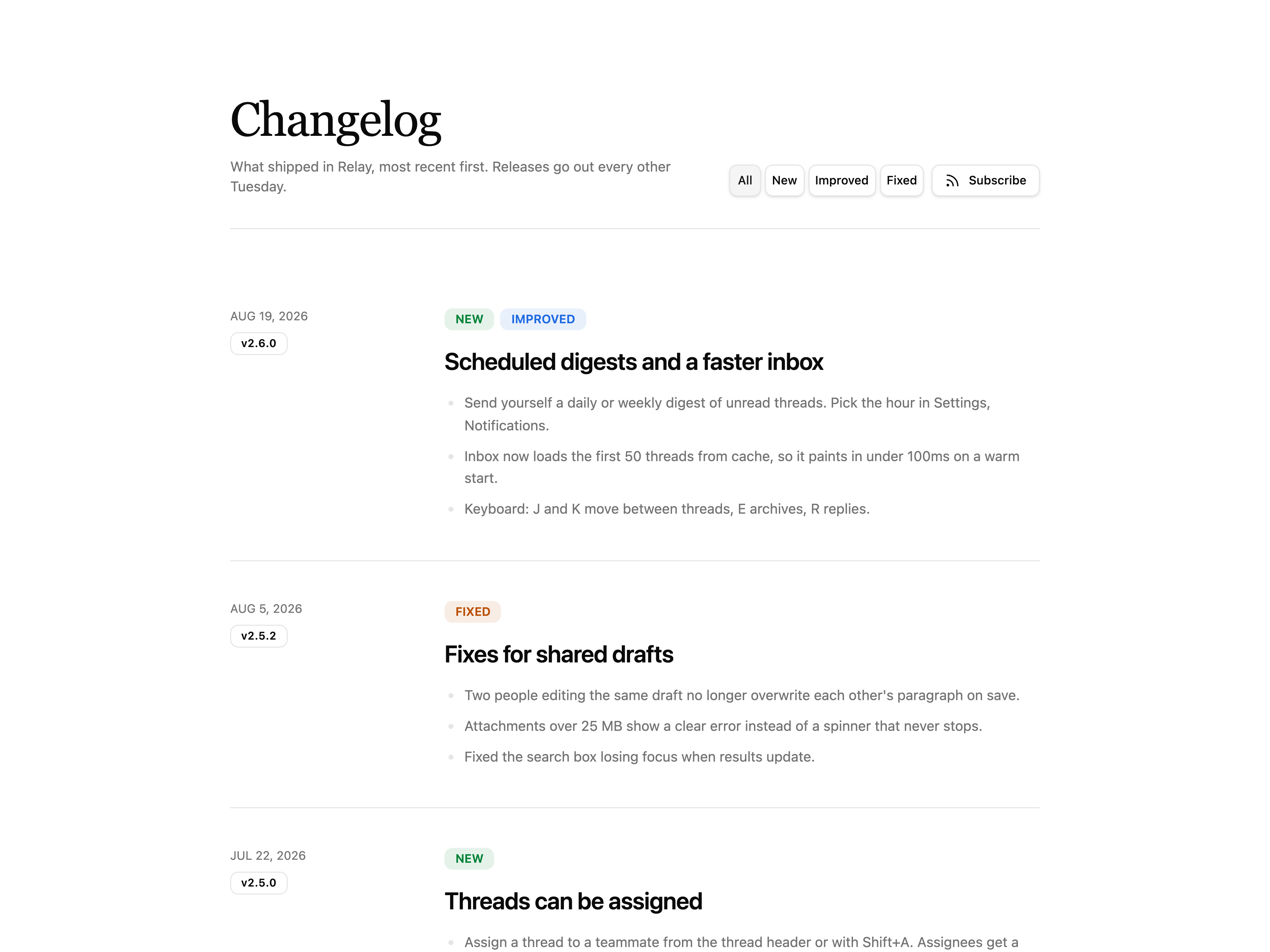 Changelog
