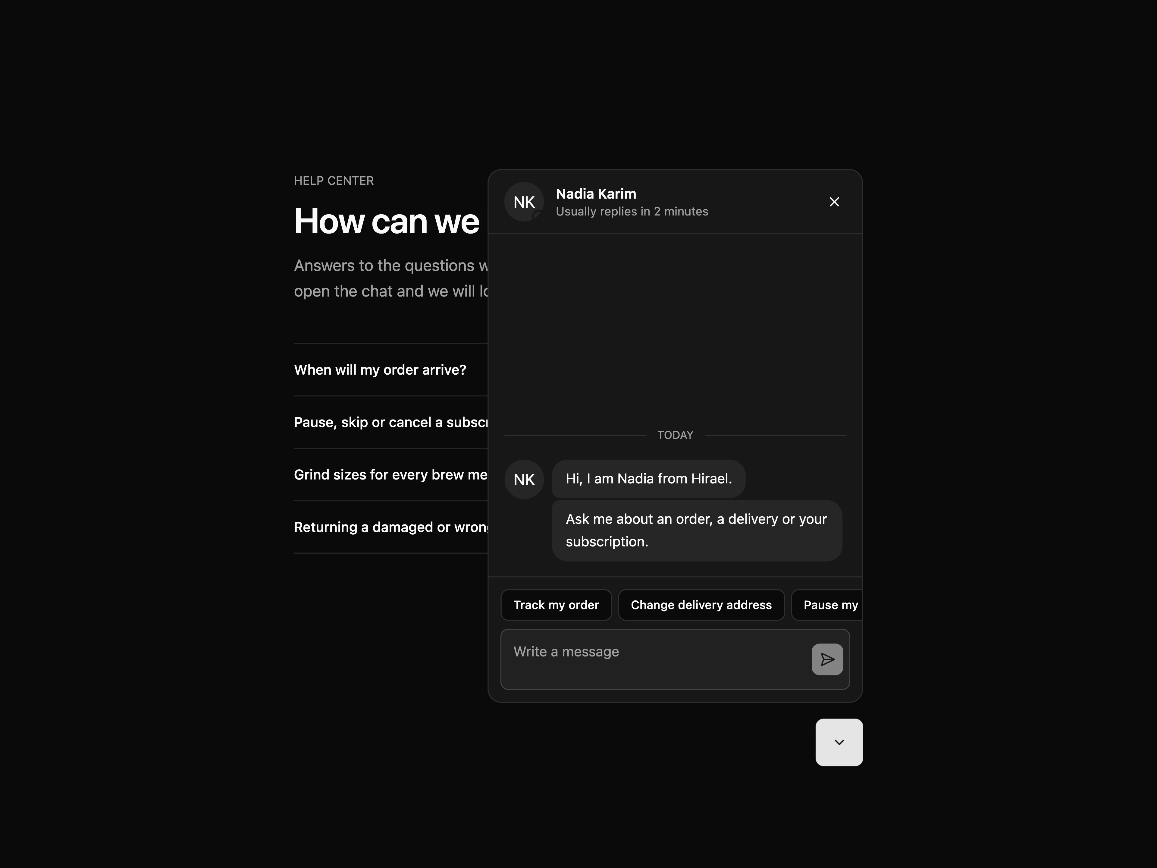 Support Chat Widget