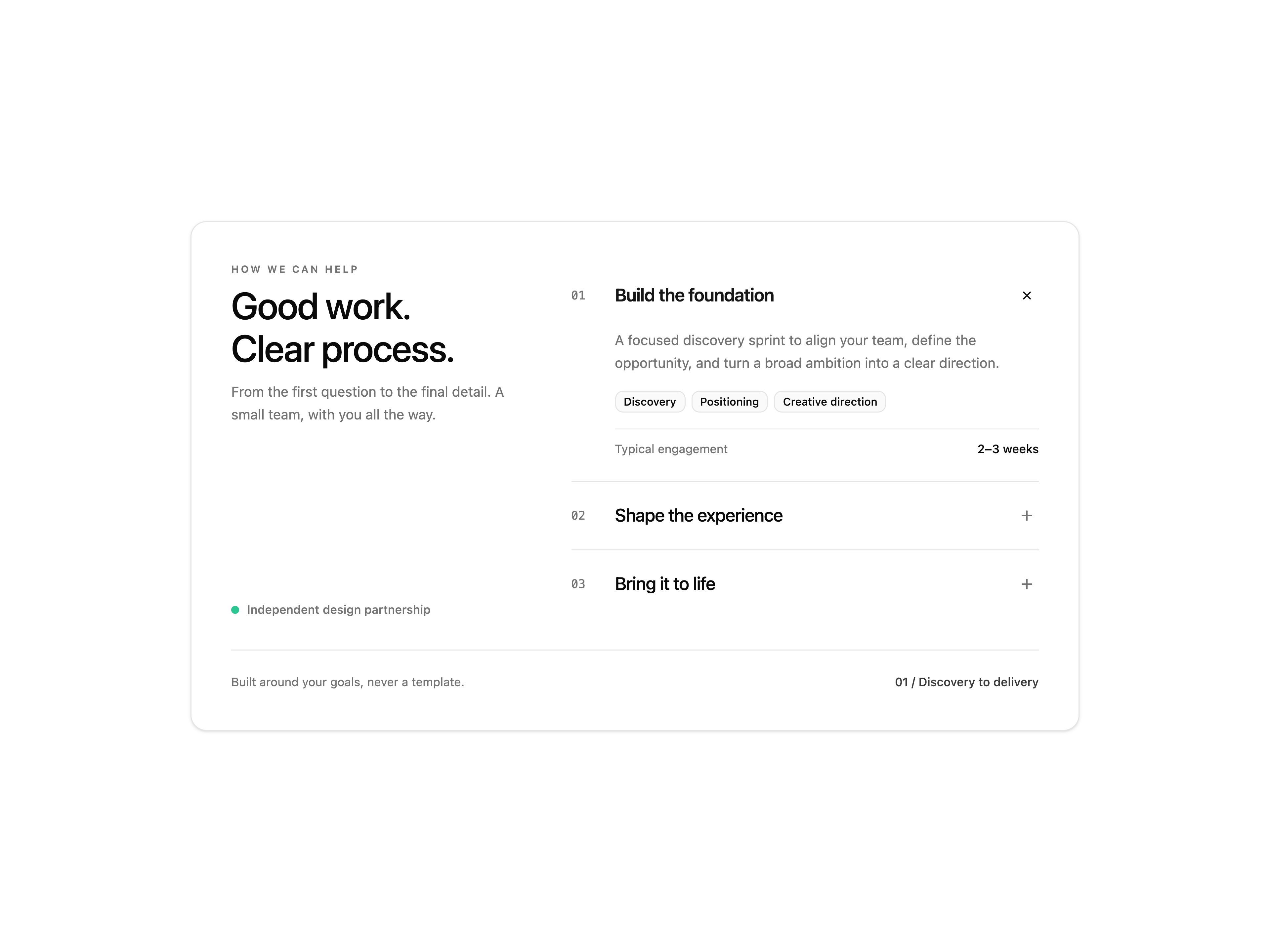 Expanding service details