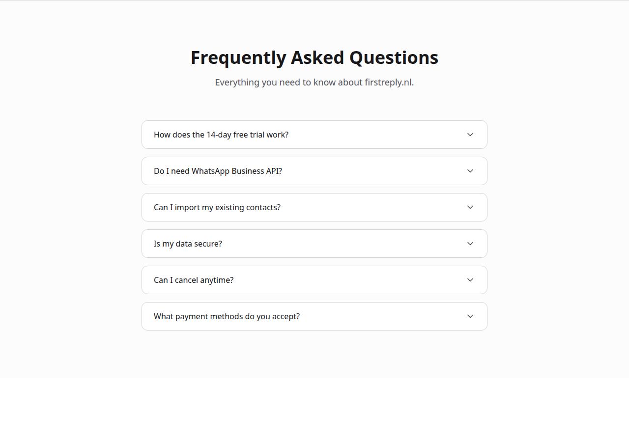FirstReply FAQ