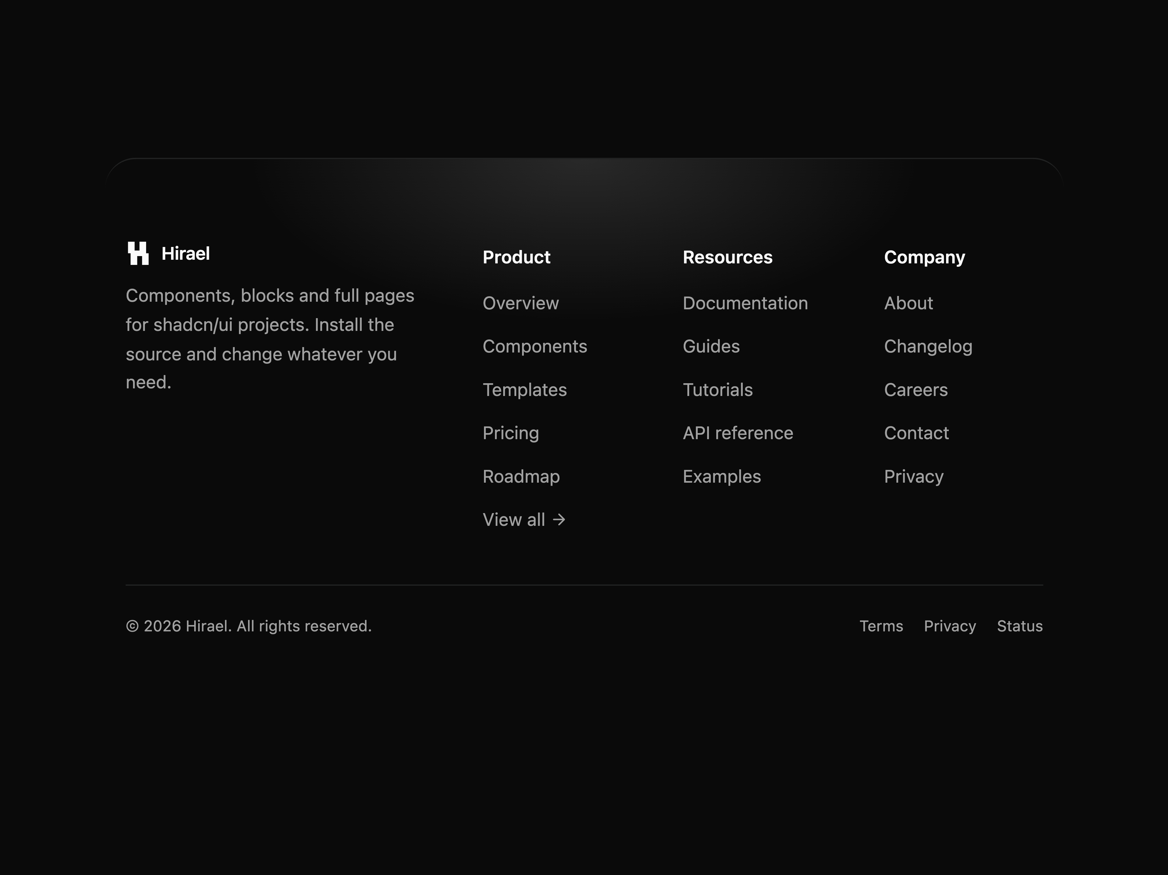 Rounded Top Footer