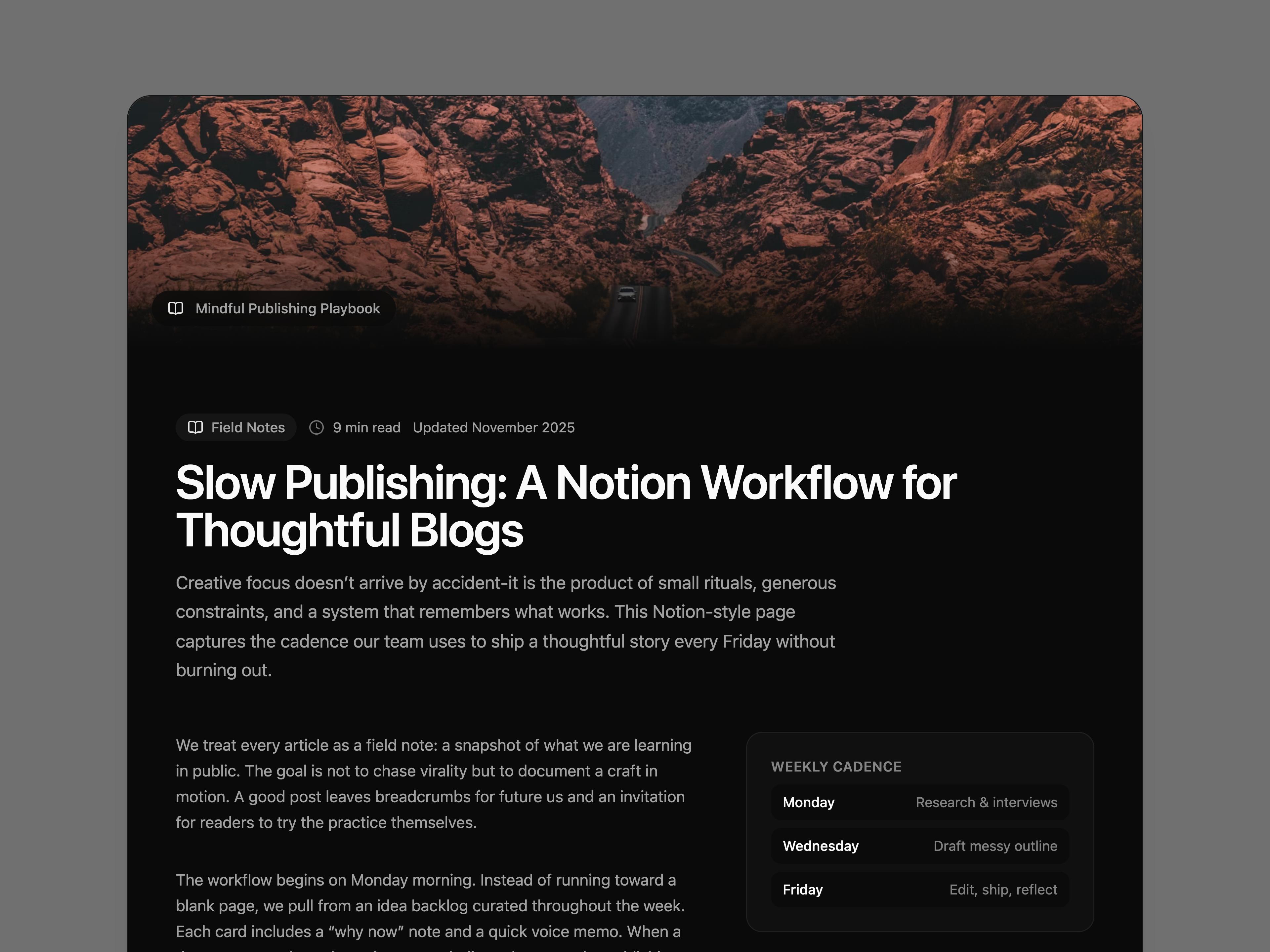 Notion Blog Page