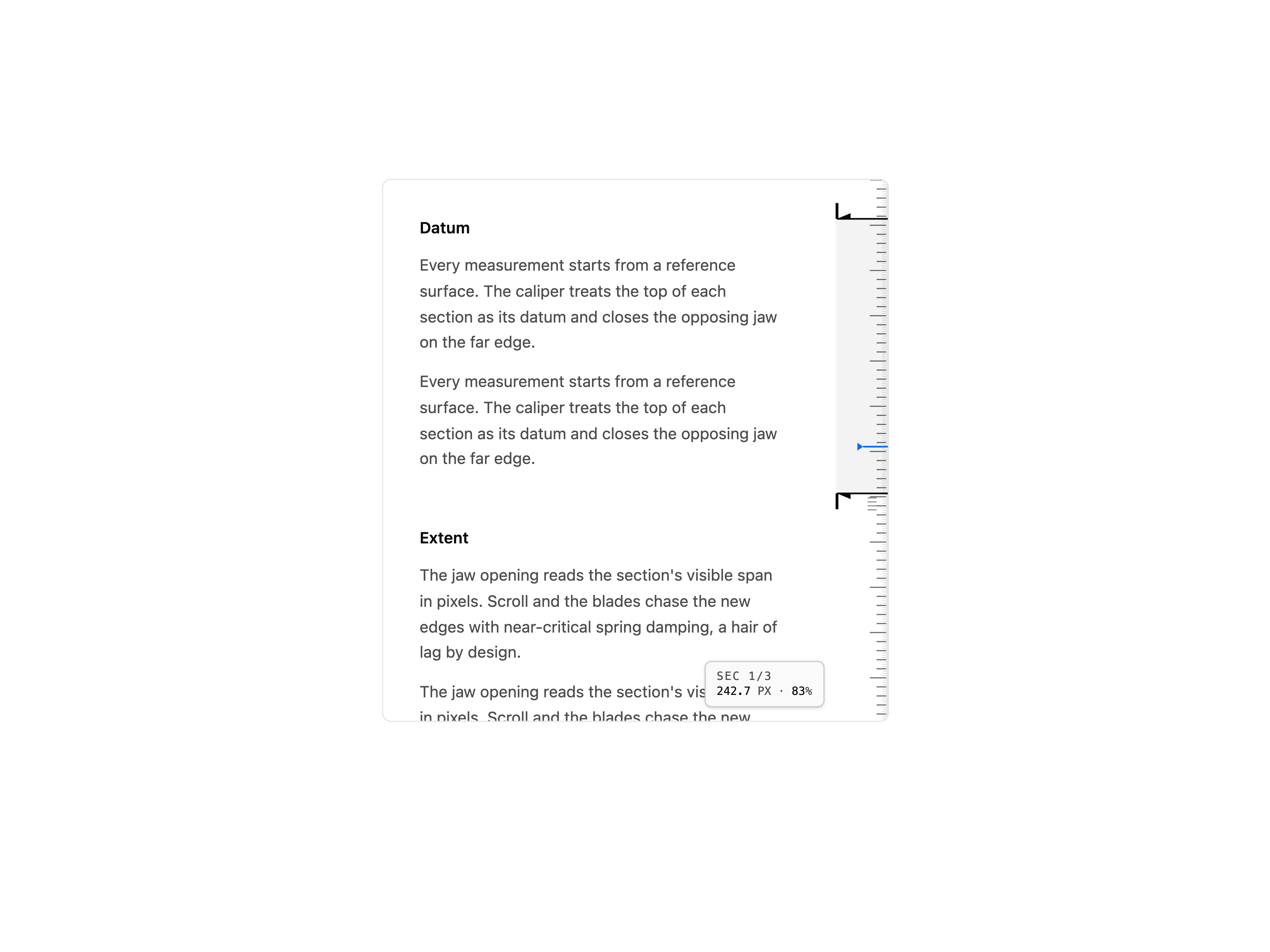 Scroll Caliper