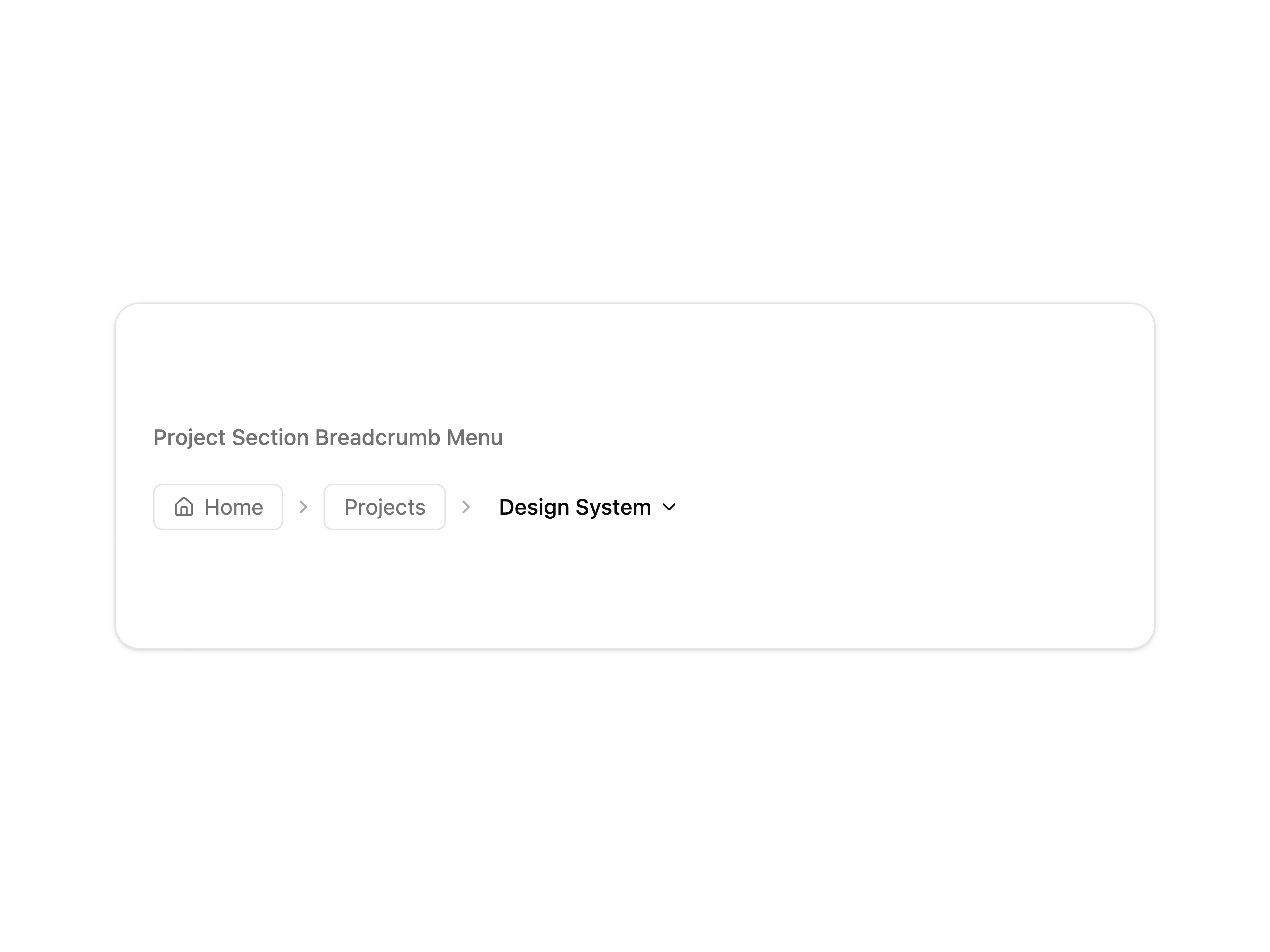 Project Section Breadcrumb Menu