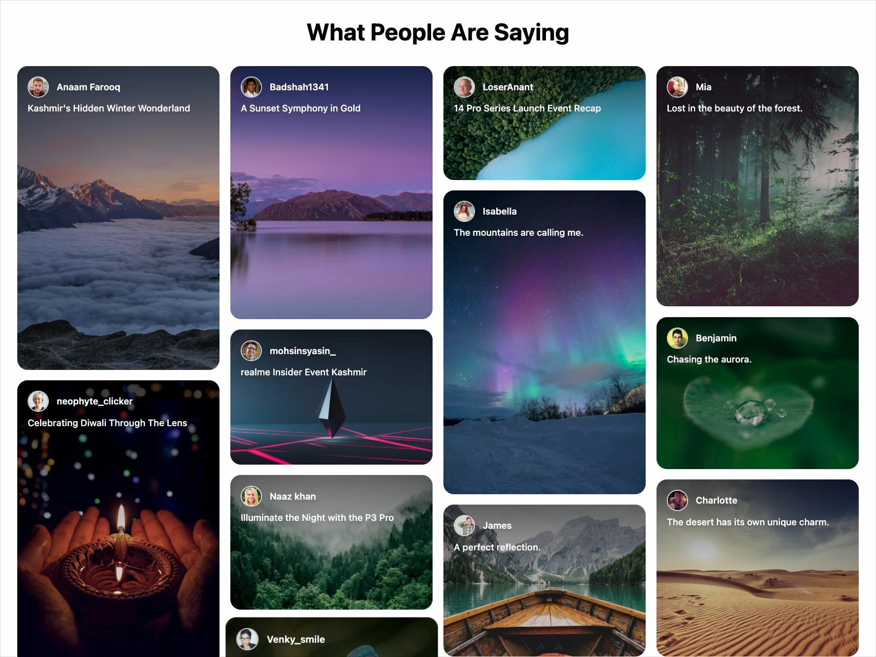 Image Testimonial Grid