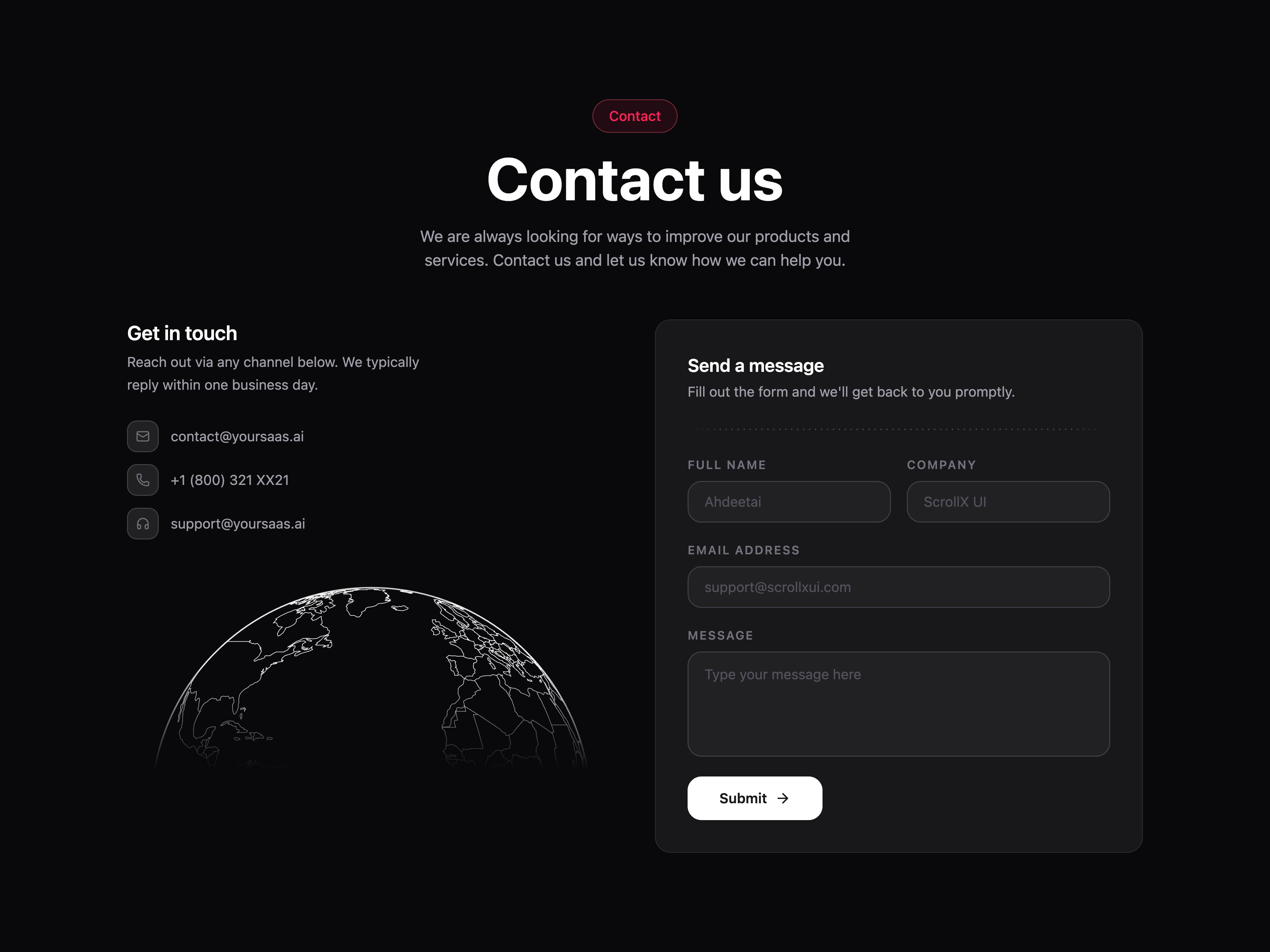 Contact with Globe
