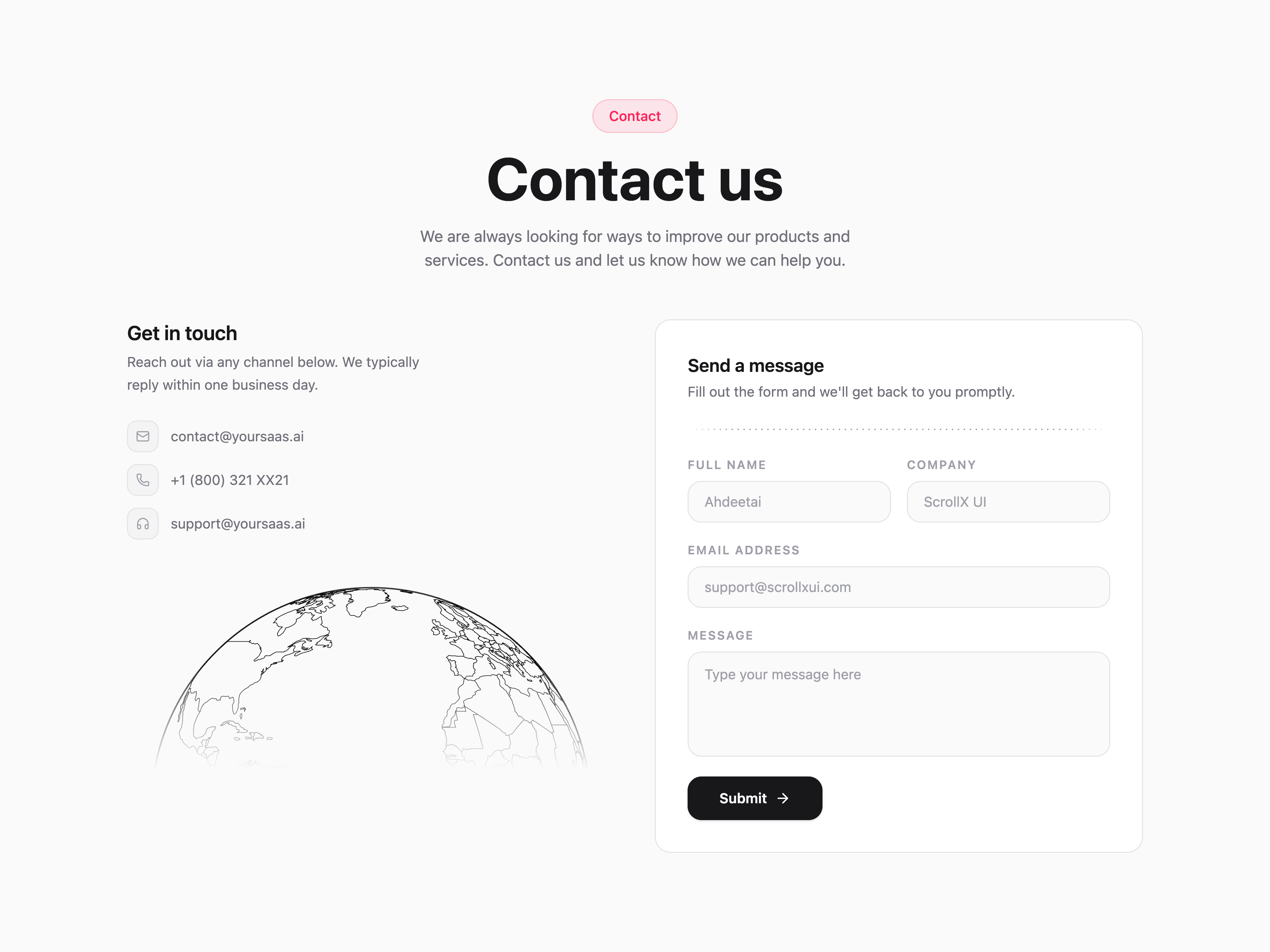 Contact with Globe