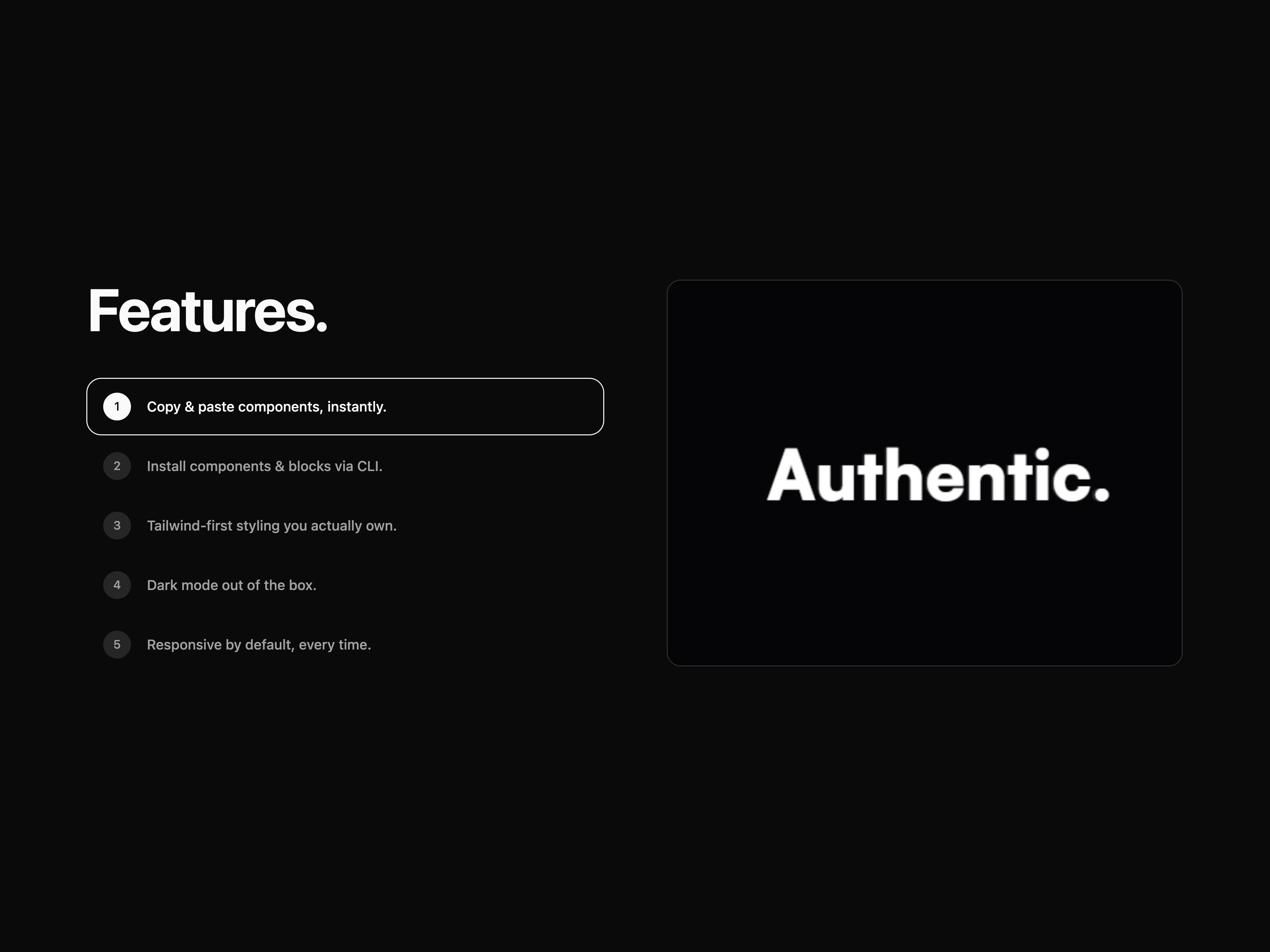 Features With Panel