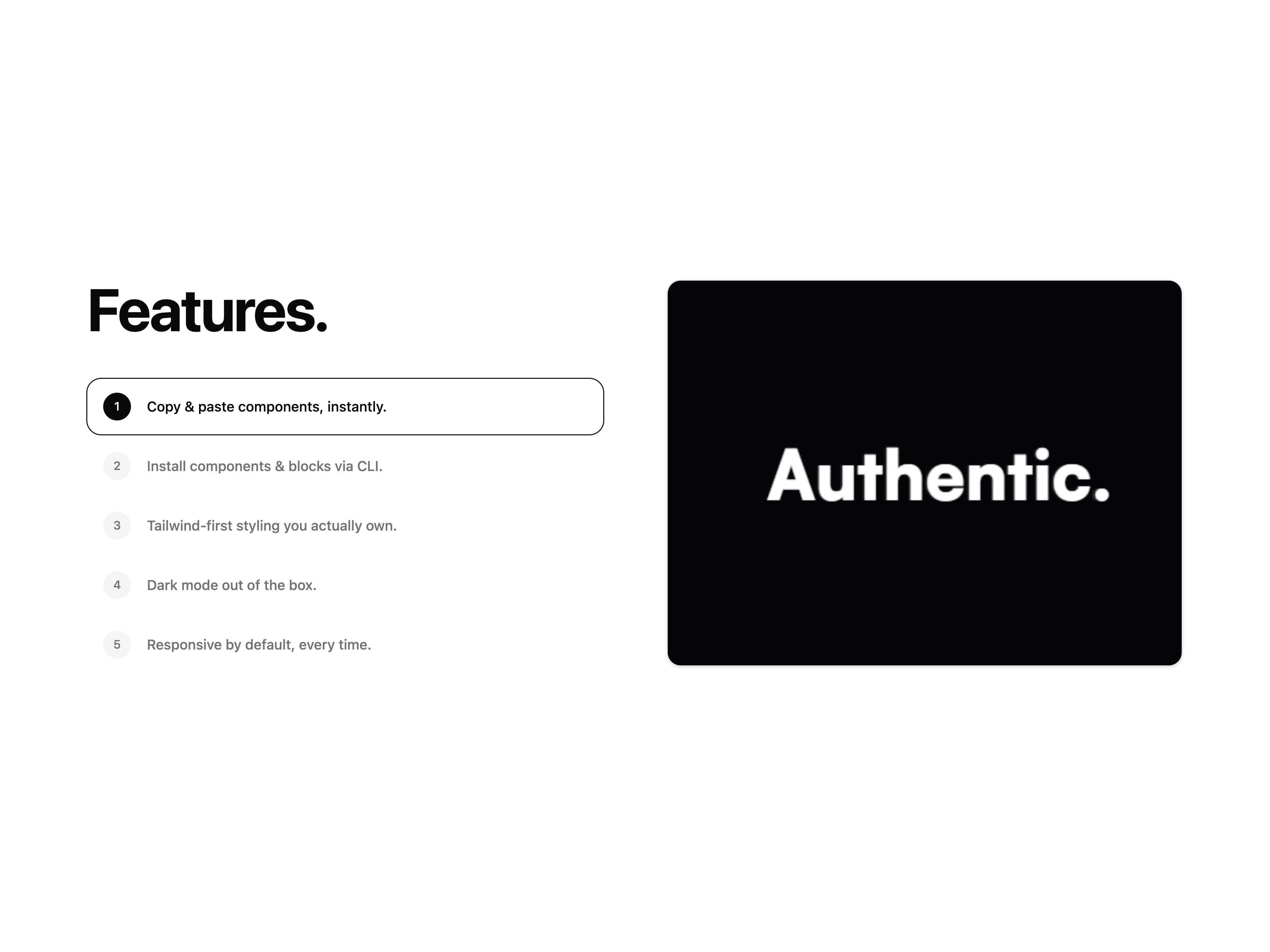 Features With Panel